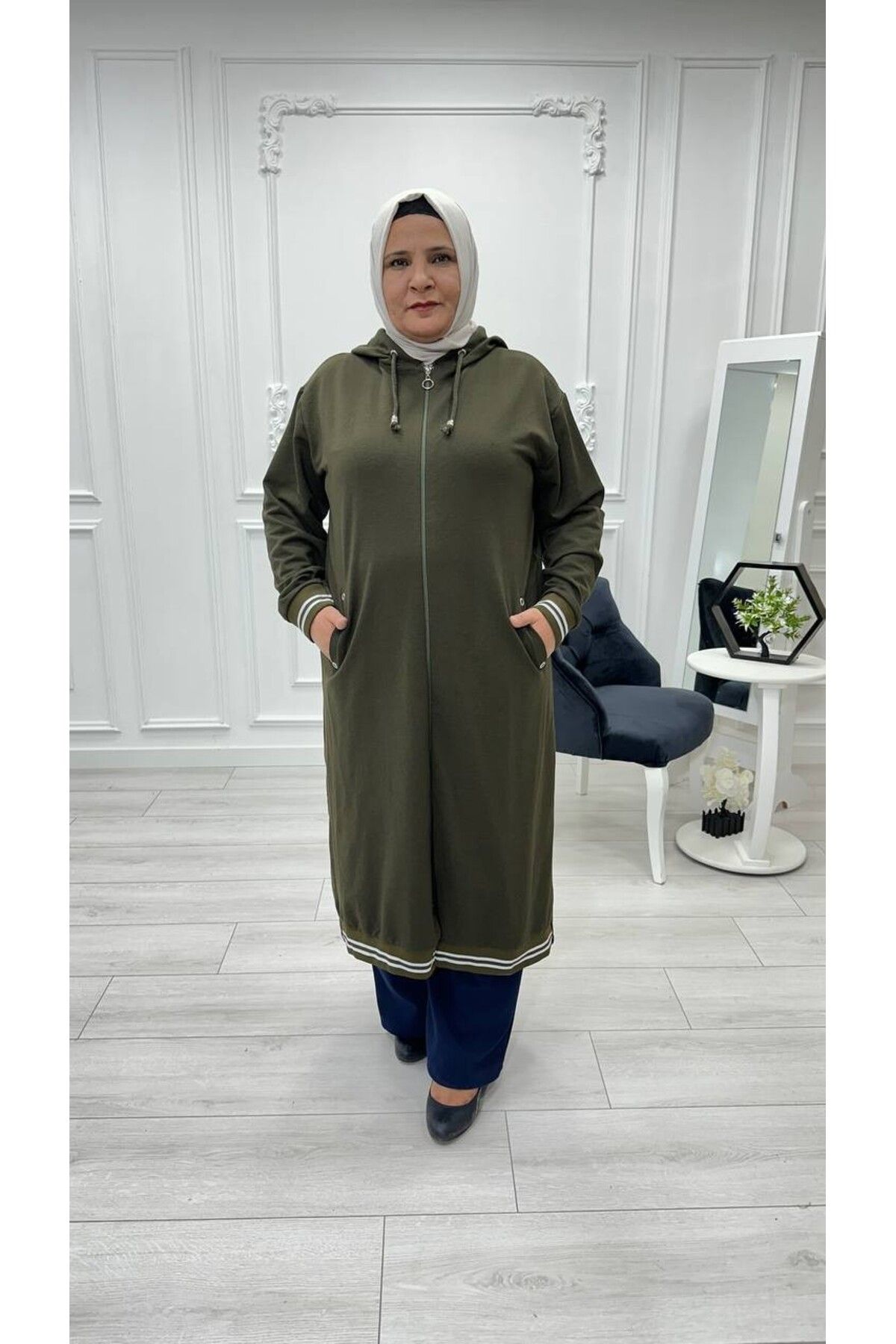 Sevda Kılınç Büyük Beden Uzun Ribanalı Giy Çık