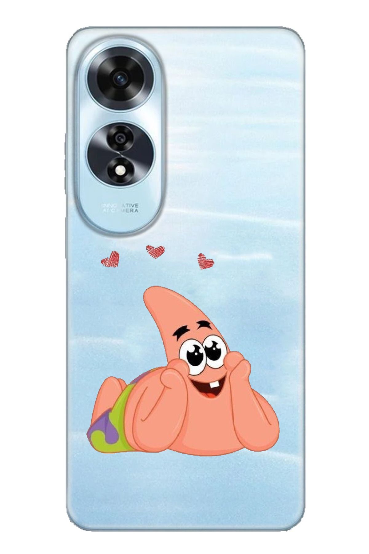 TechTree OPPO A60 Uyumlu Patrick Yıldız Aşk Tasarımlı Şeffaf Silikon Kılıf