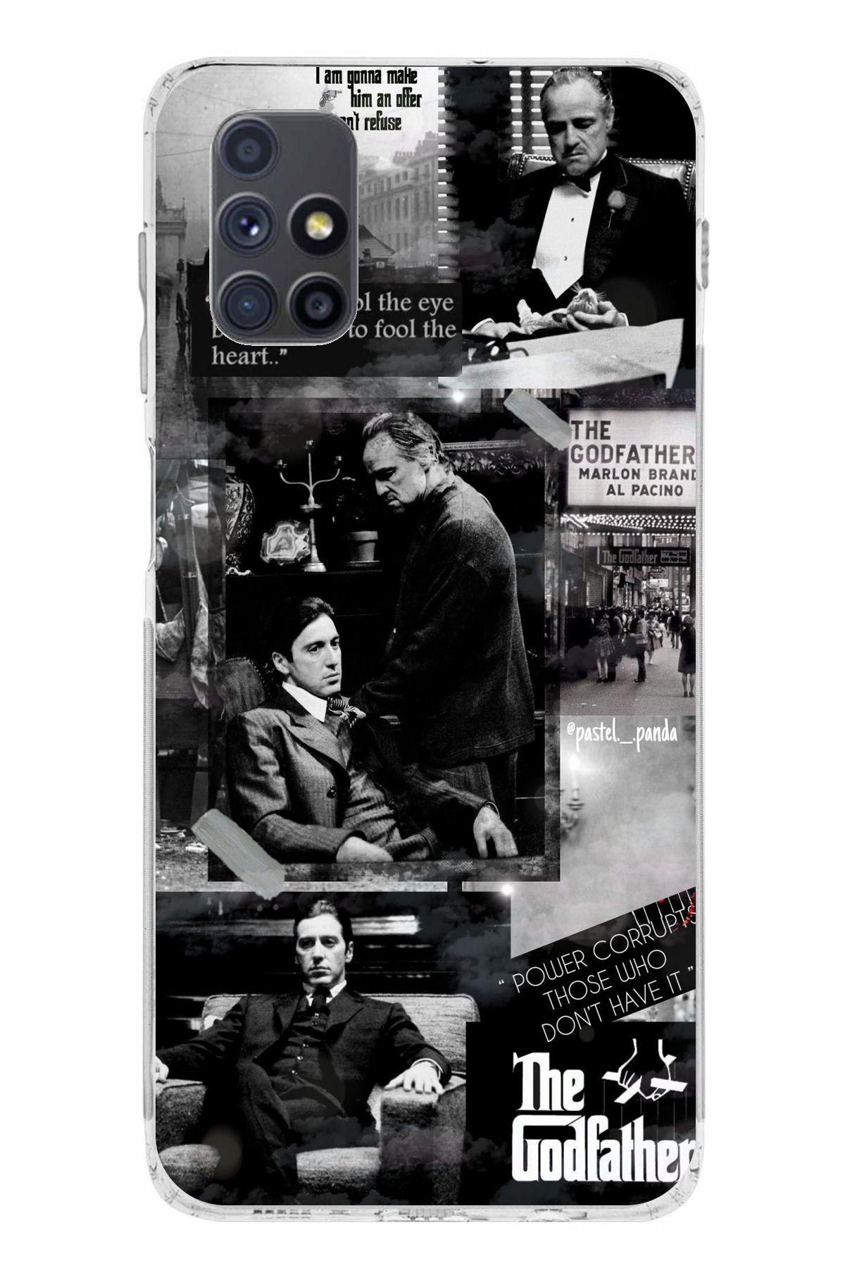 TechTree Samsung Galaxy M51 Uyumlu The GodFather Baba Film Tasarımlı Şeffaf Silikon Kılıf