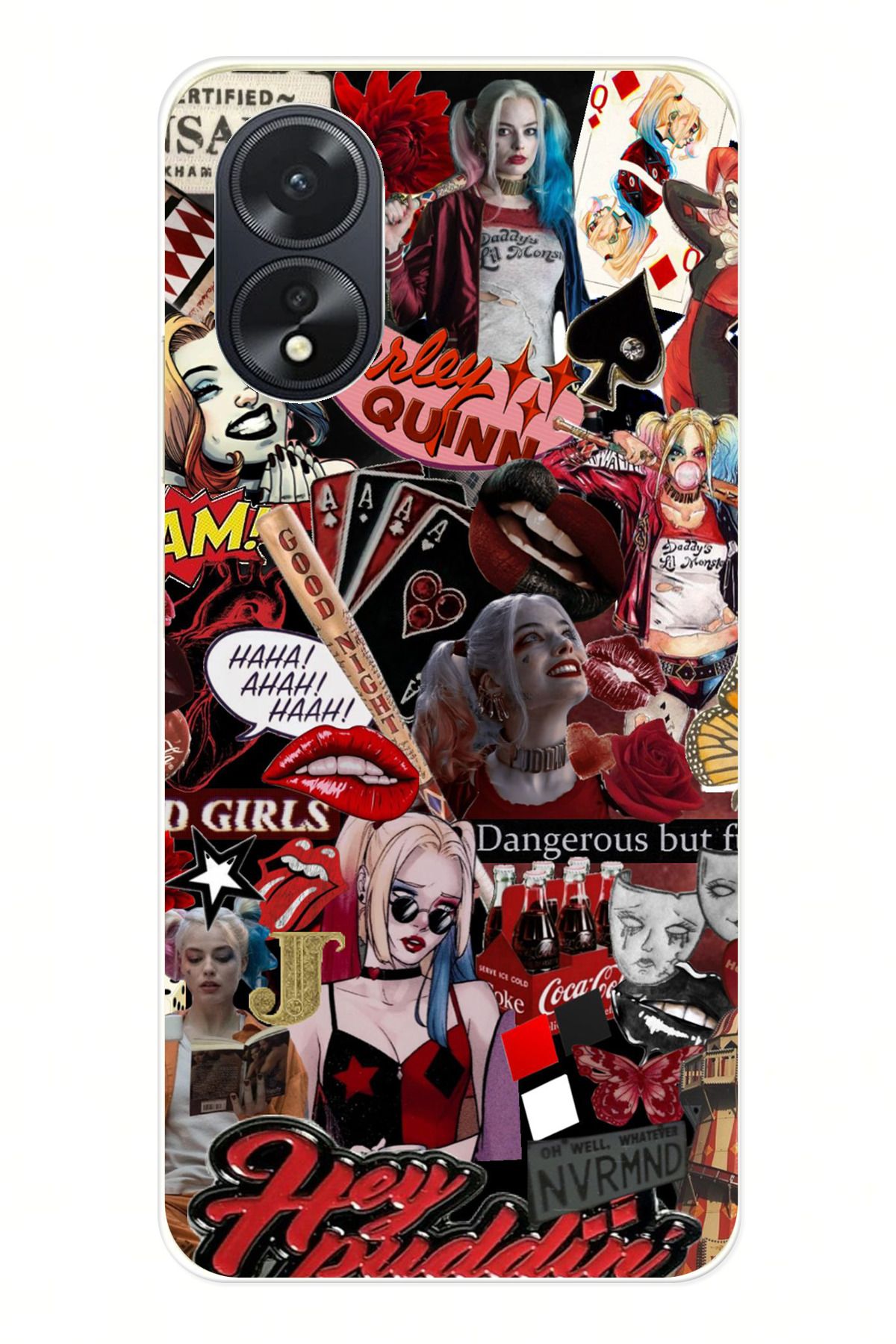 TechTree OPPO A38 Uyumlu Harley Quinn Şeffaf Silikon Kılıf