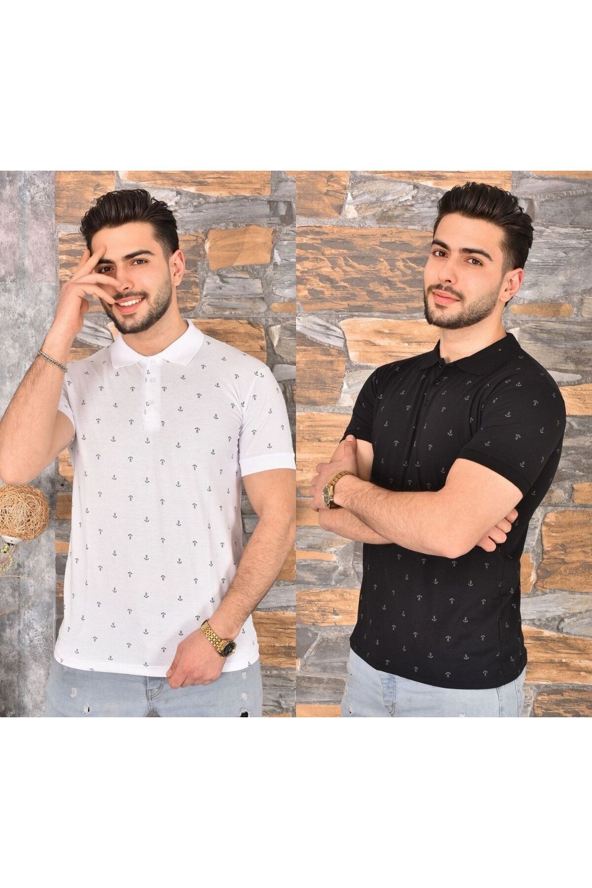 Bala Giyim 2'li ERKEK POLO YAKA DESENLİ T-SHIRT
