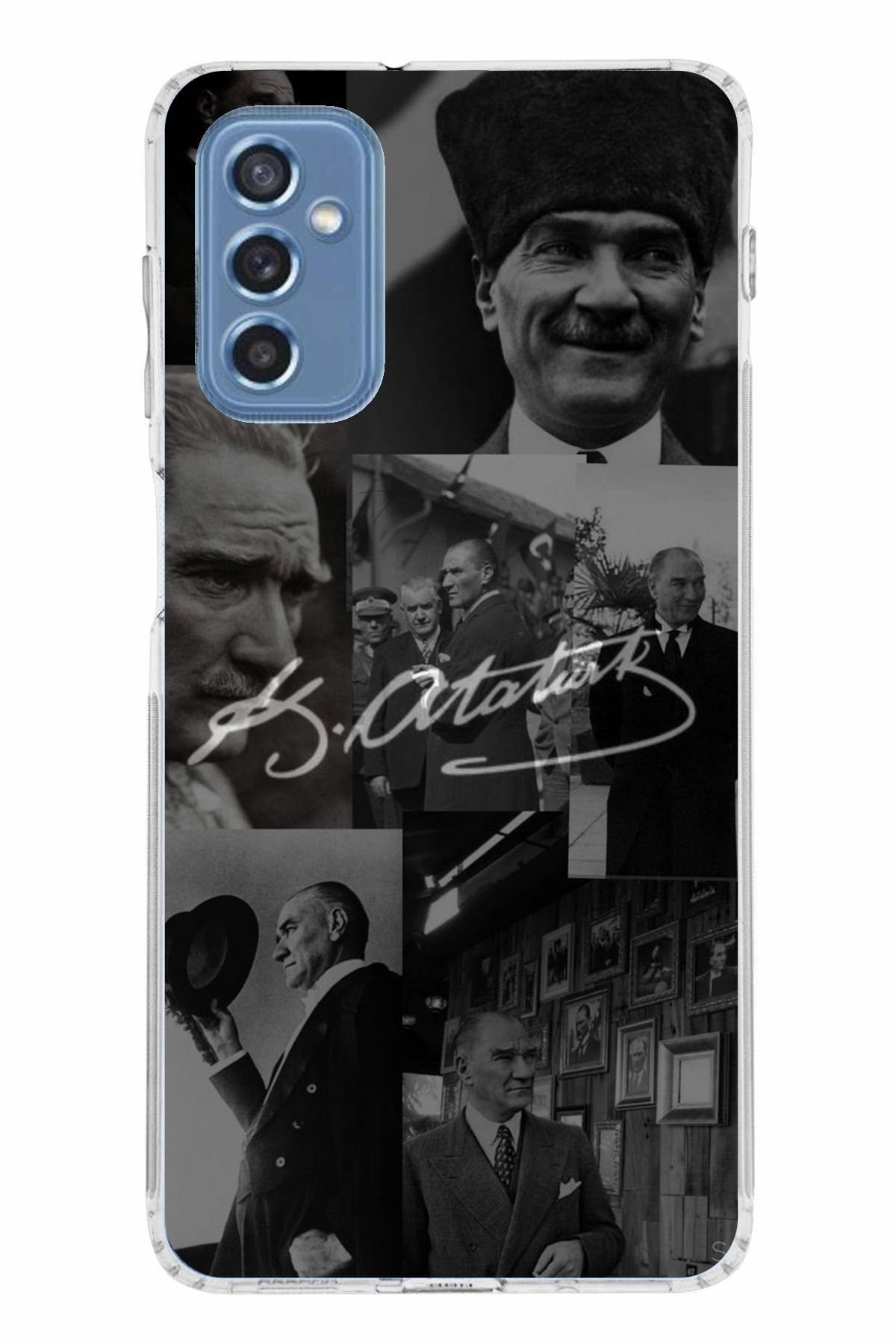 TechTree Samsung Galaxy M52 Uyumlu Kemal Atatürk İmza Şeffaf Silikon Kılıf