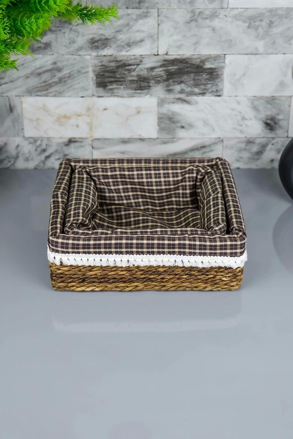 AVANTAGE HOME-Lotte - 2 Pieces Rectangular Wicker Multi-Purpose Basket 29 X 19 Cm 5