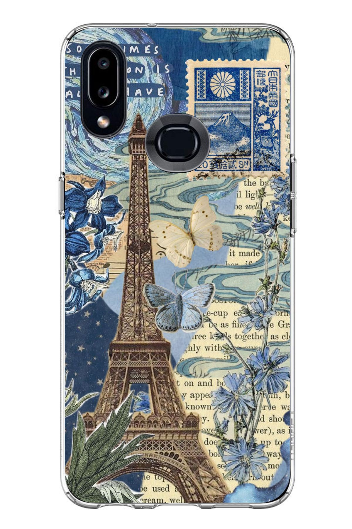 TechTree Samsung Galaxy A10S Uyumlu Paris ve Eyfel Kulesi Şeffaf Silikon Kılıf