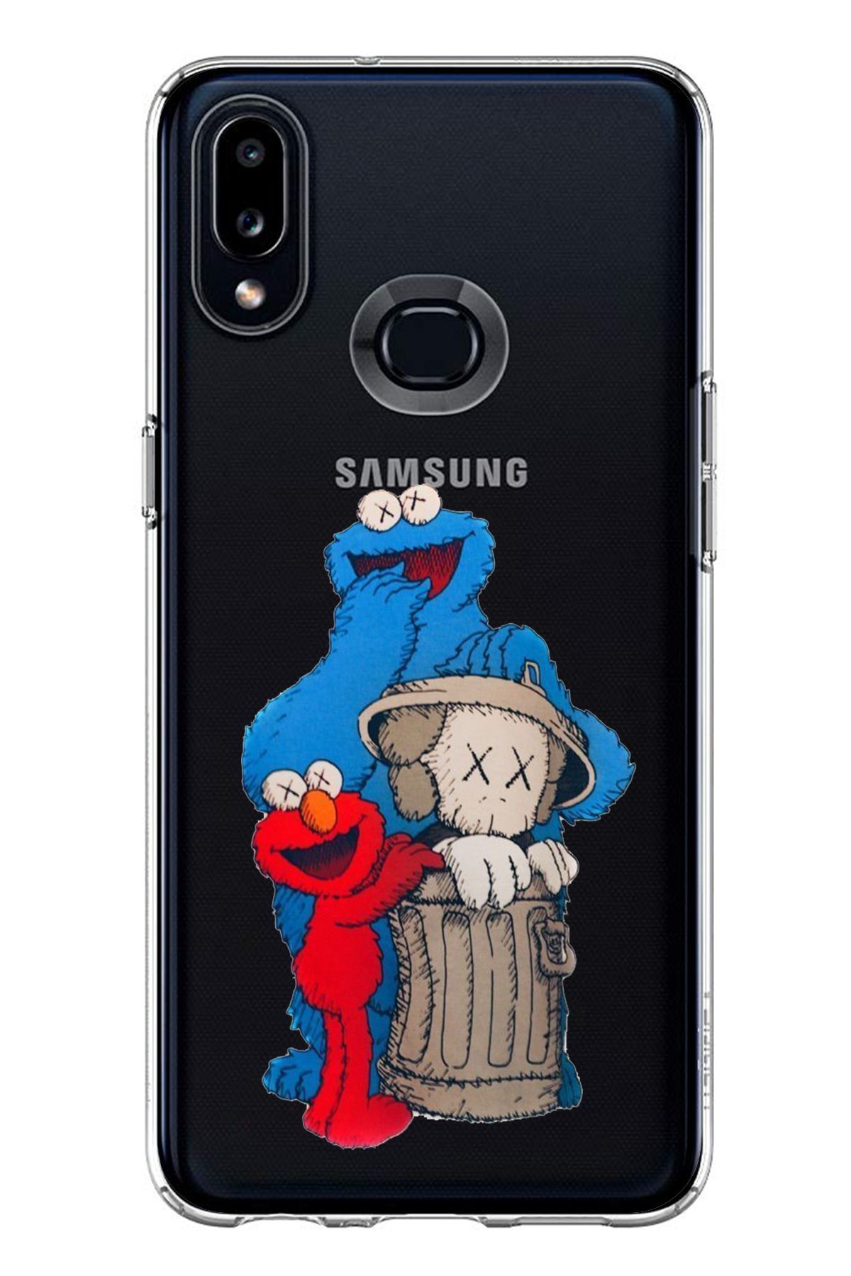 TechTree Samsung Galaxy A10S Uyumlu Susam Sokağı Tasarımlı Şeffaf Silikon Kılıf