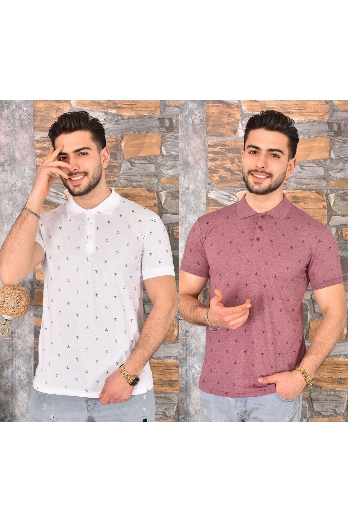 Bala Giyim 2'li ERKEK POLO YAKA DESENLİ T-SHIRT