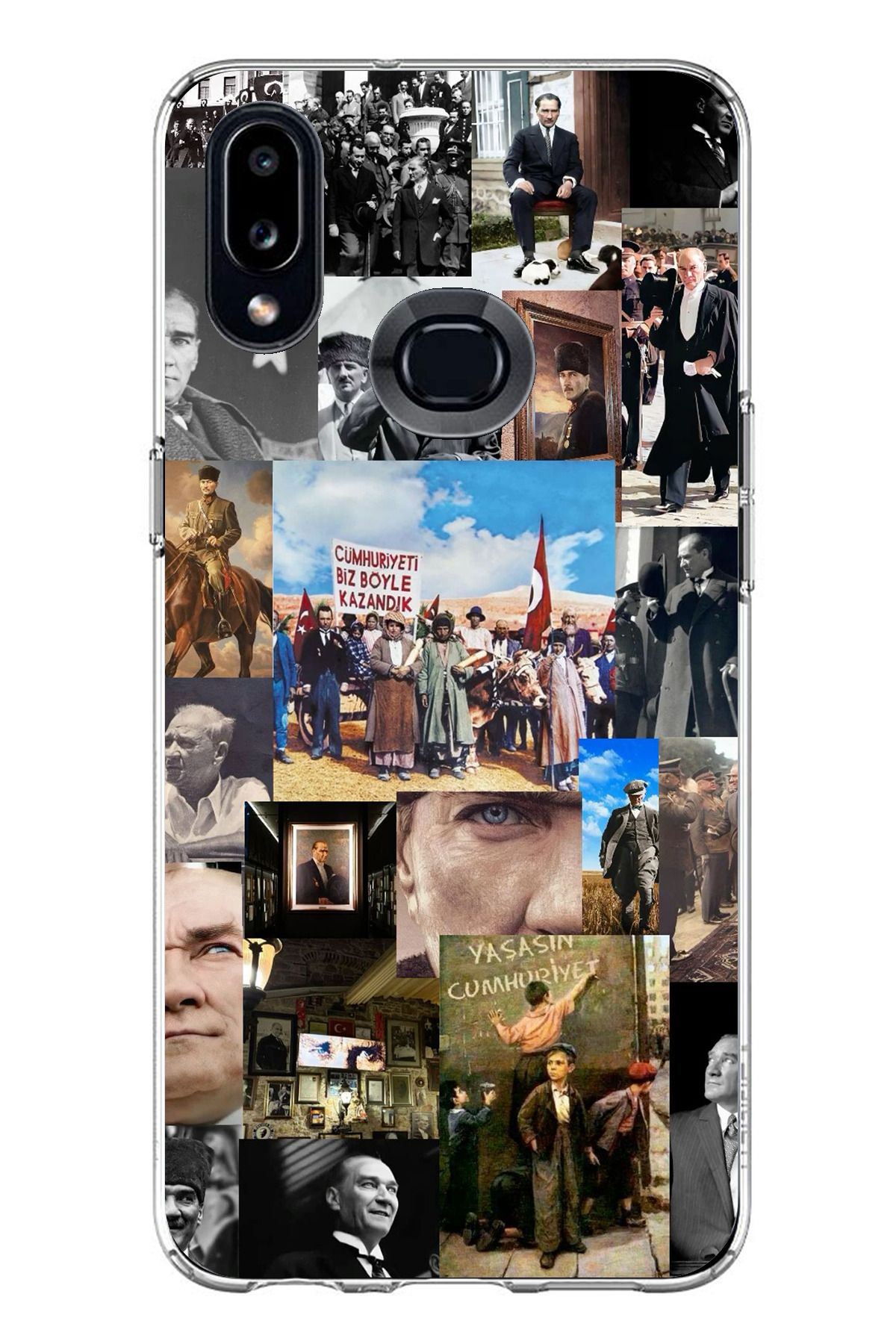 TechTree Samsung Galaxy A10S Uyumlu Atatürk Cumhuriyet Şeffaf Silikon Kılıf