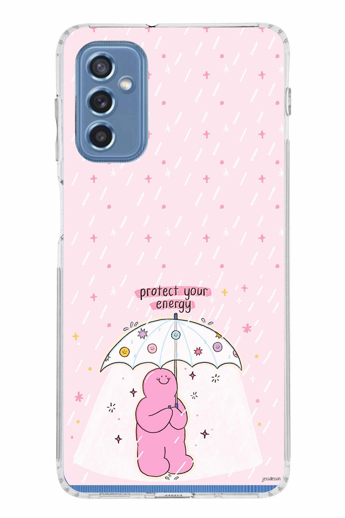 TechTree Samsung Galaxy M52 Uyumlu Protect Your Energy Tasarımlı Şeffaf Silikon Kılıf