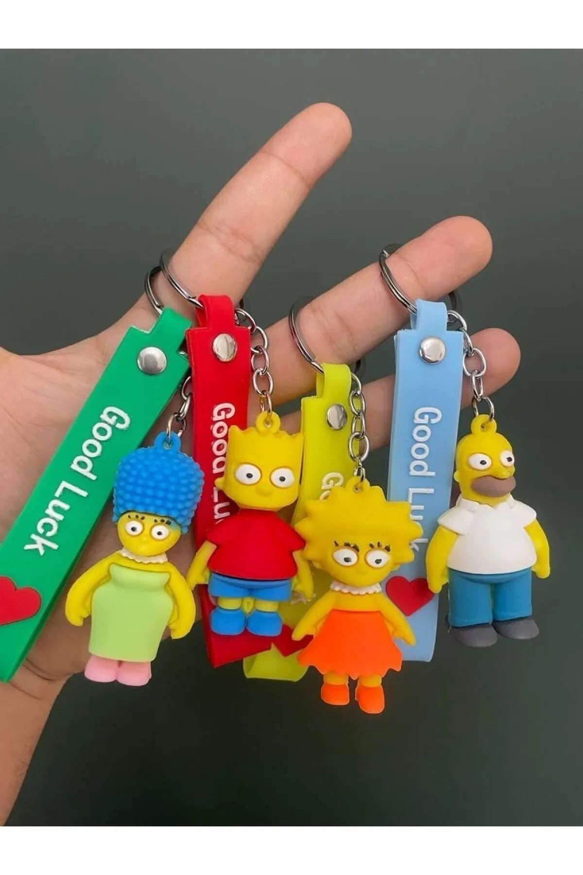 bujiteri box 2'li 3d Lüks Büyük Boy Simpsonlar Çift Silikon Anahtarlık