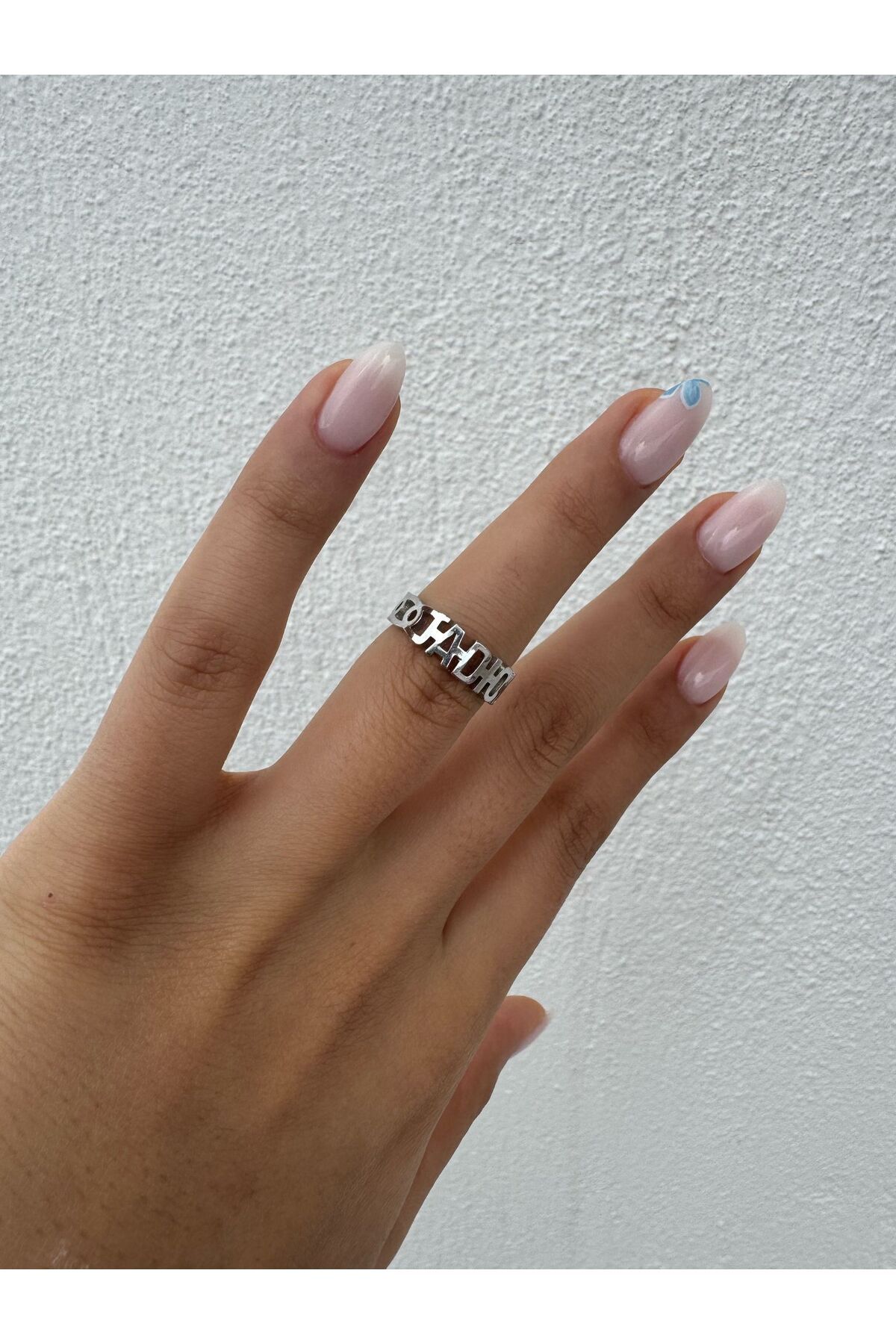 Jiji Jewelery Christian D Gümüş Renk Paslanmaz Çelik Yüzük