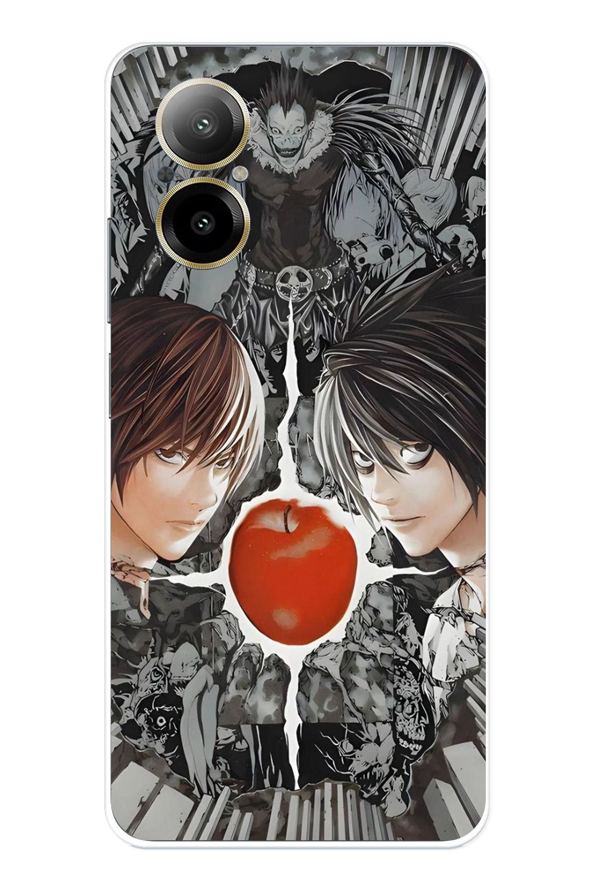 TechTree Realme 12 Lite Uyumlu Death Note Kapak Tasarımlı Şeffaf Silikon Kılıf