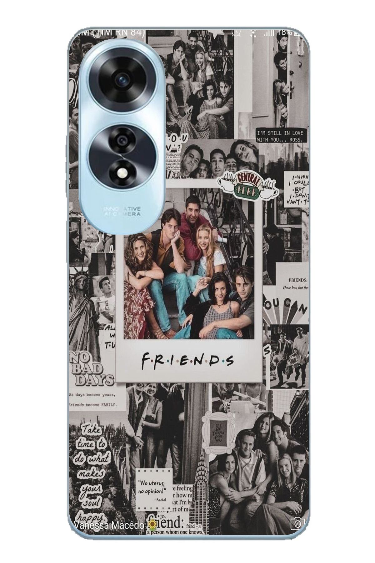 TechTree OPPO A60 Uyumlu Friends Nostalji Tasarımlı Tasarımlı Şeffaf Silikon Kılıf