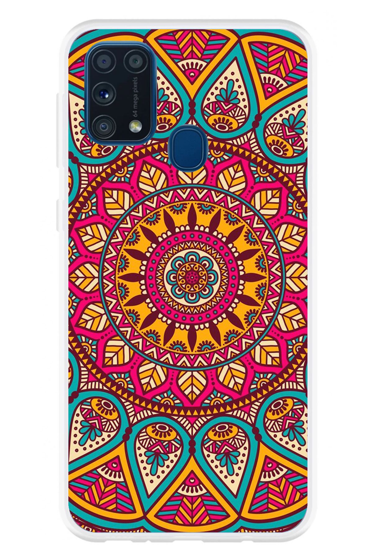 TechTree Samsung Galaxy M31 Uyumlu Mandala Şeffaf Silikon Kılıf