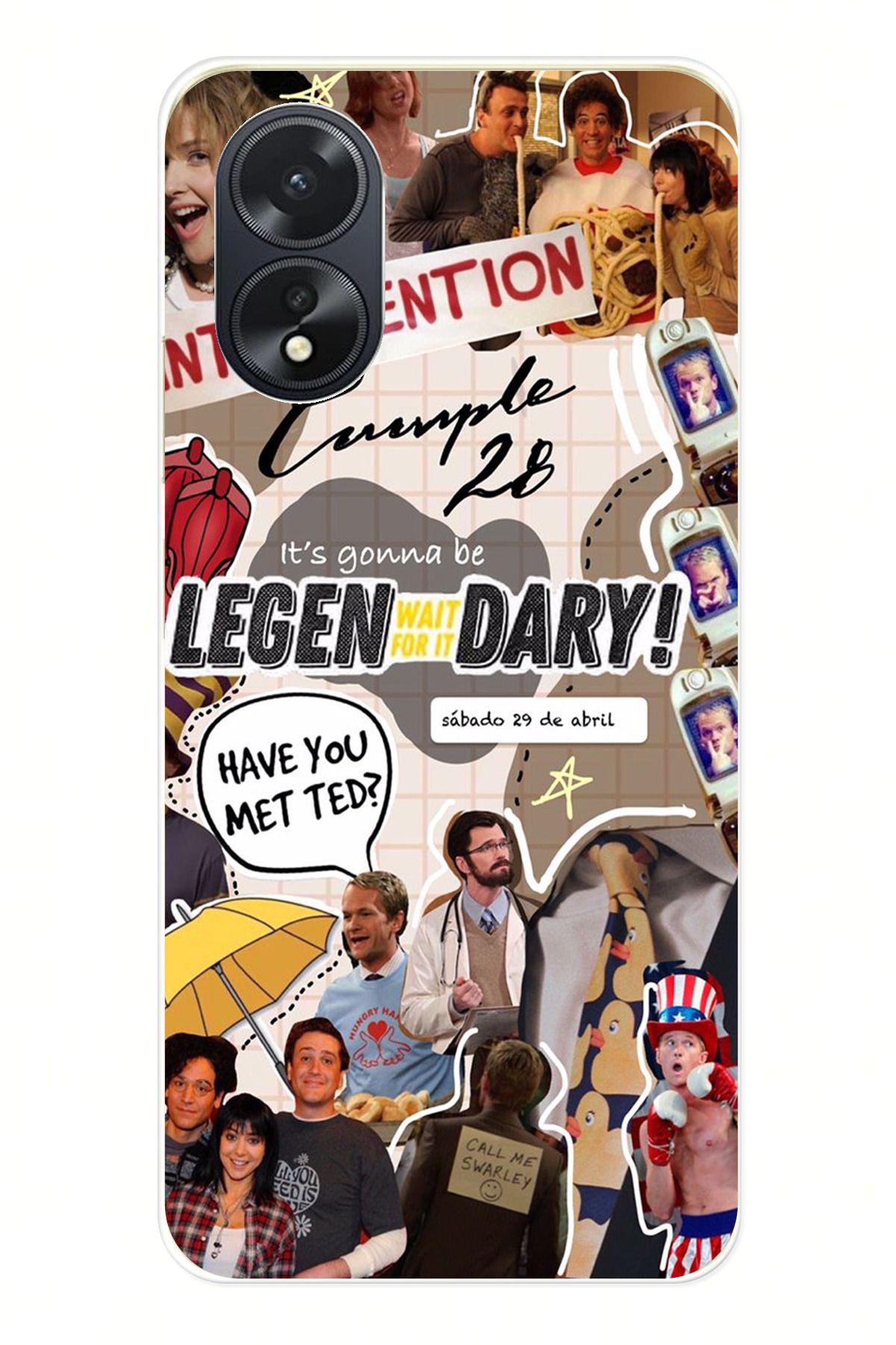 TechTree OPPO A38 Uyumlu Retro Gazete How i met your mother Tasarımlı Şeffaf Silikon Kılıf