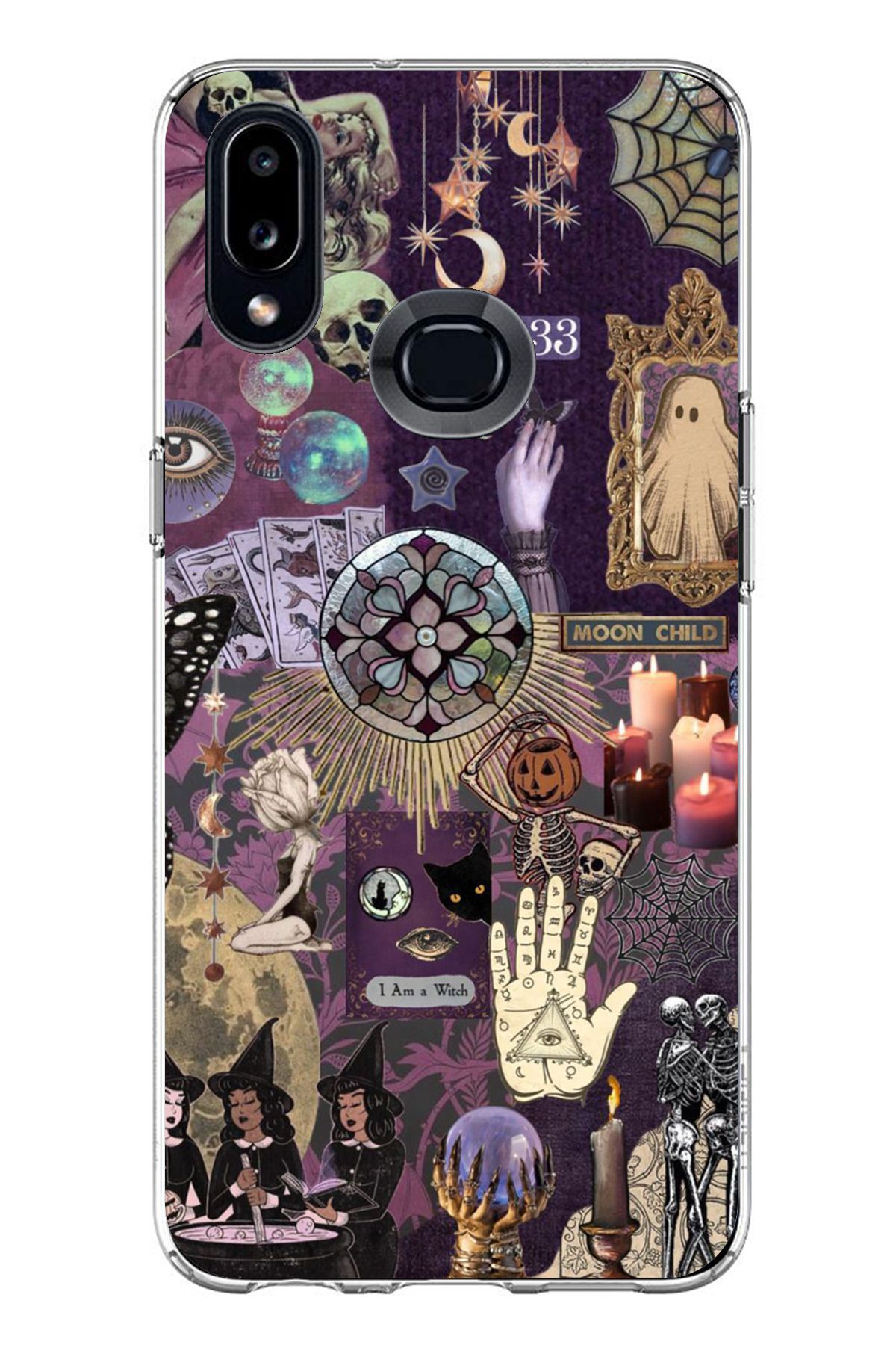 TechTree Samsung Galaxy A10S Uyumlu Hallowen Cadılar Astroloji Şeffaf Silikon Kılıf