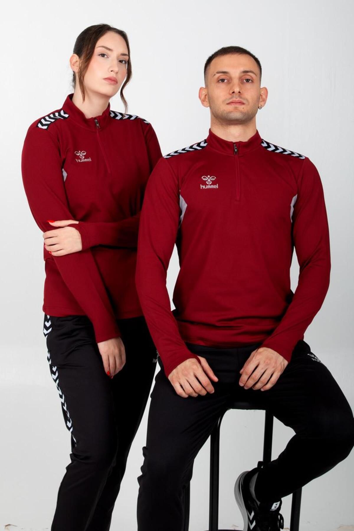hummel-Автентичен тренировъчен горнище в бордо червено 3