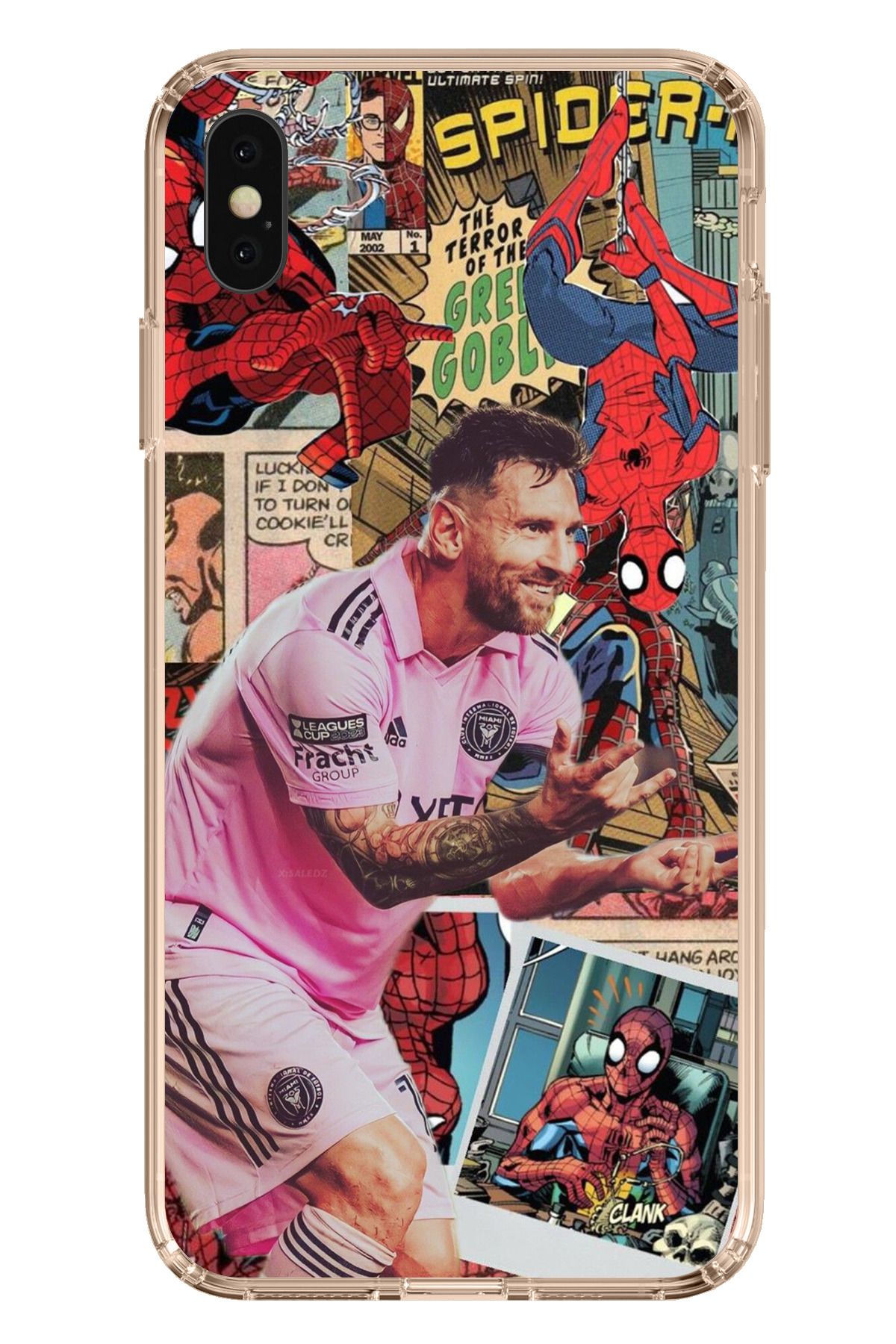 TechTree iPhone XS MAX Uyumlu Messi Miami Şeffaf Silikon Kılıf
