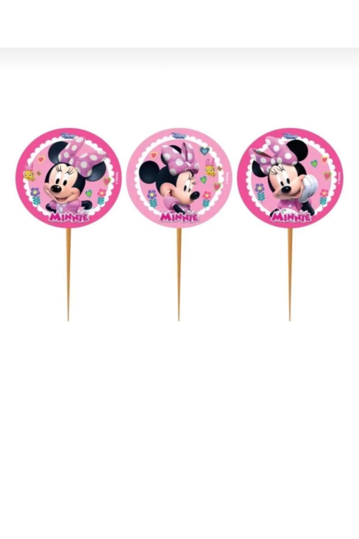 partyrüyası Minnie Mouse Doğum Günü Pasta Kürdanı Cupcake Süsleme Kürdan