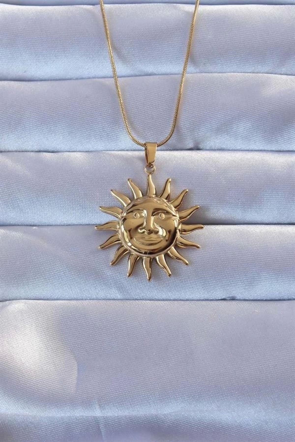 Lale Moda 316L Altın Renk Güneş Kolye