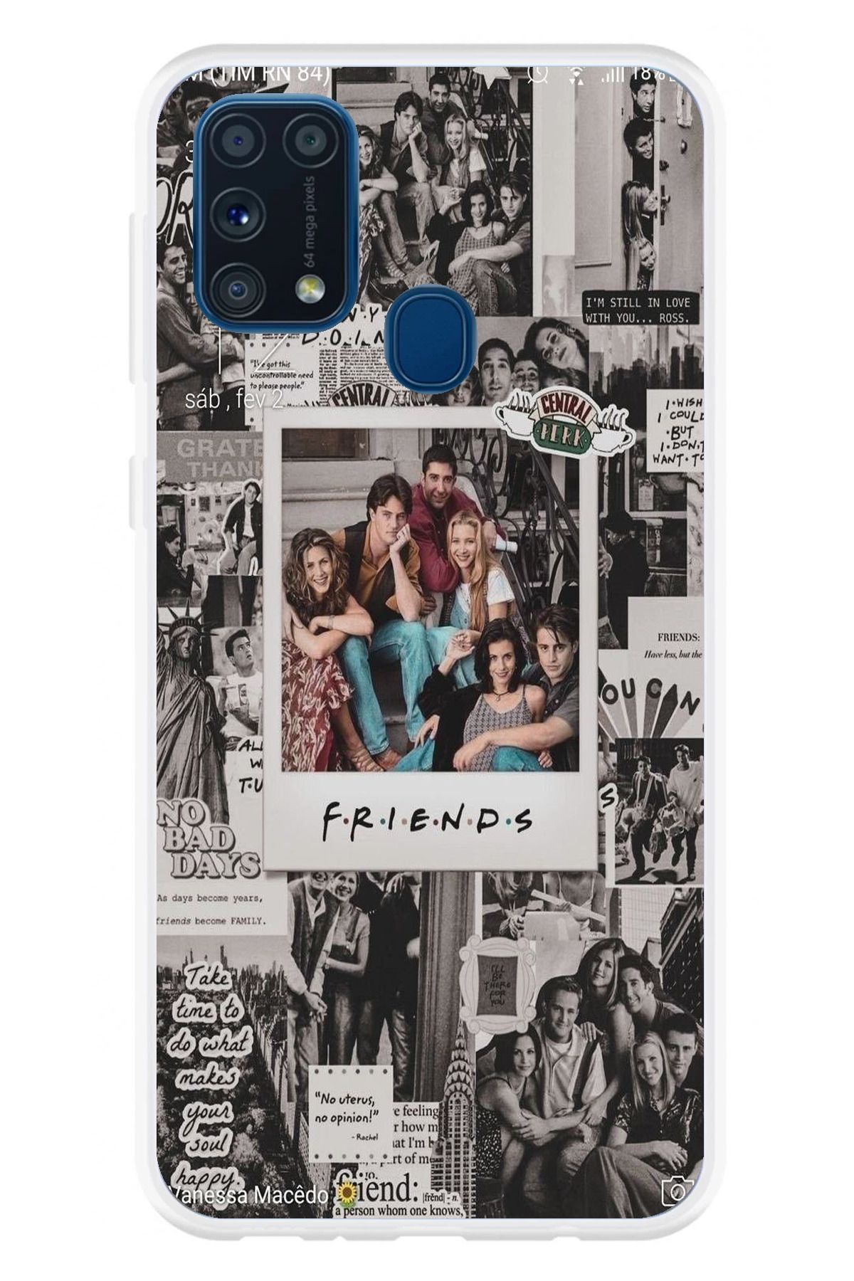 TechTree Samsung Galaxy M31 Uyumlu Friends Nostalji Tasarımlı Tasarımlı Şeffaf Silikon Kılıf
