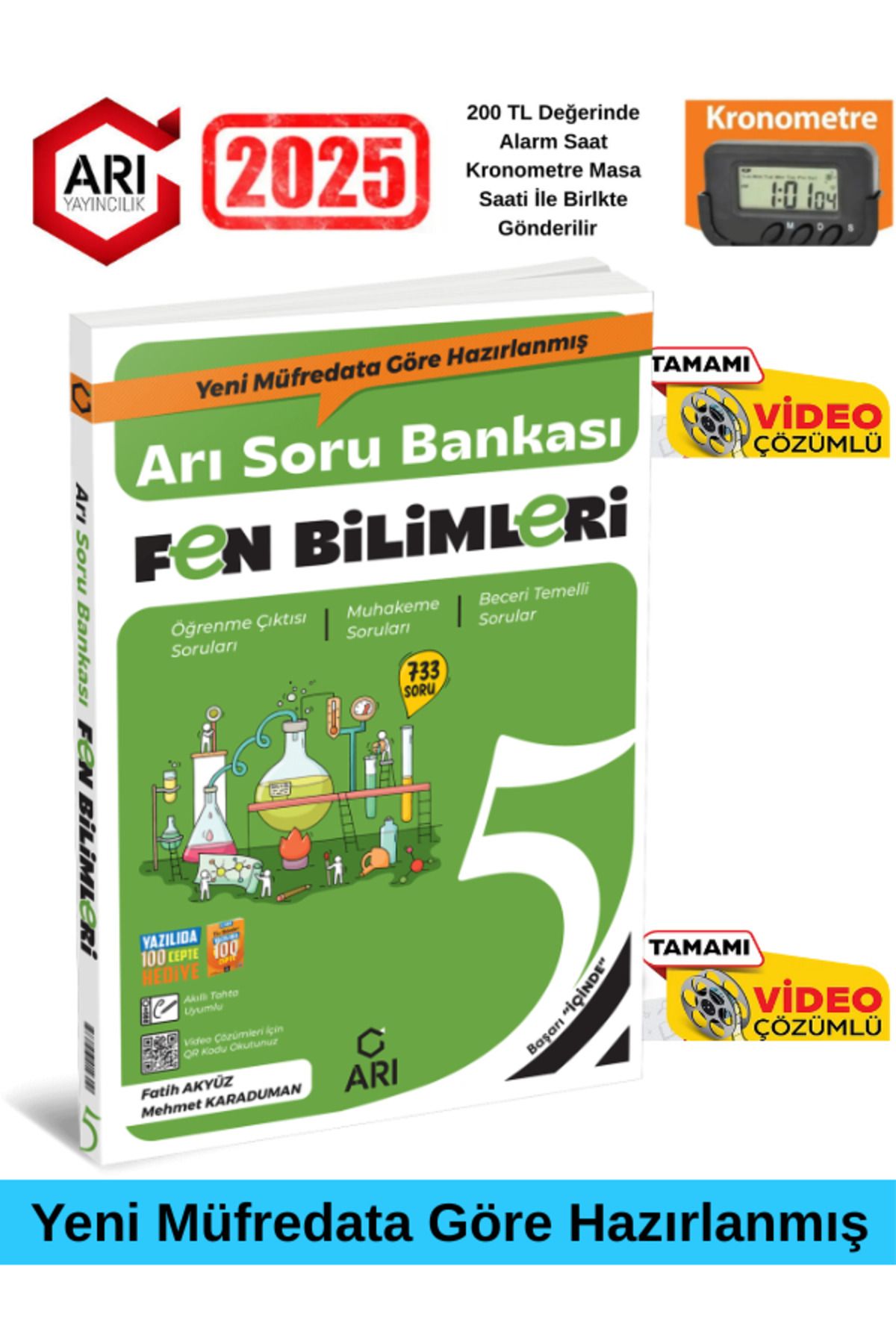 Arı Yayıncılık 5.Sınıf Fen Bilimleri %100 Yeni Müfredat Video Çözümlü Soru Bankası+Kronometre
