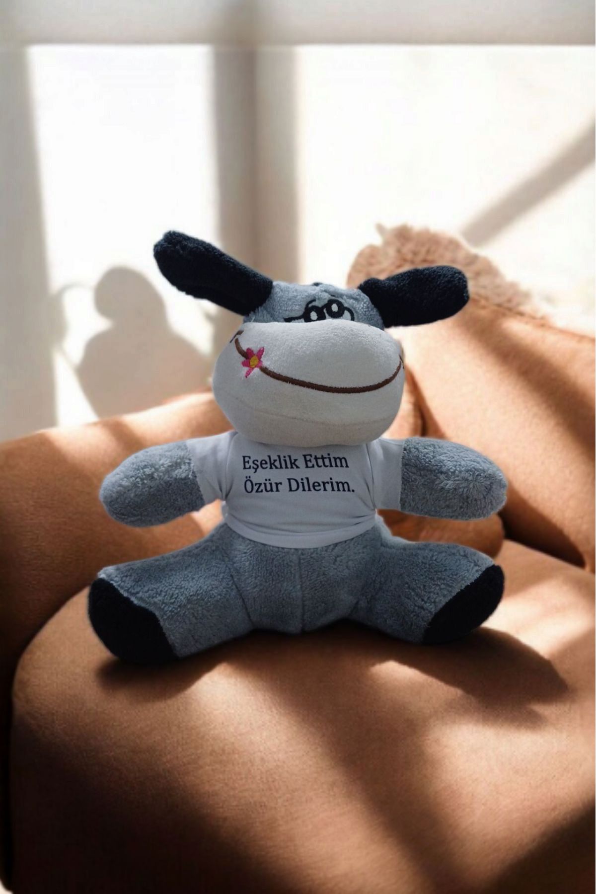BlcBoutique Komik Mesajlı Peluş Oyuncak Eşek – “Eşeklik Ettim, Özür Dilerim” Yazılı – Hediye Peluş (25 cm)