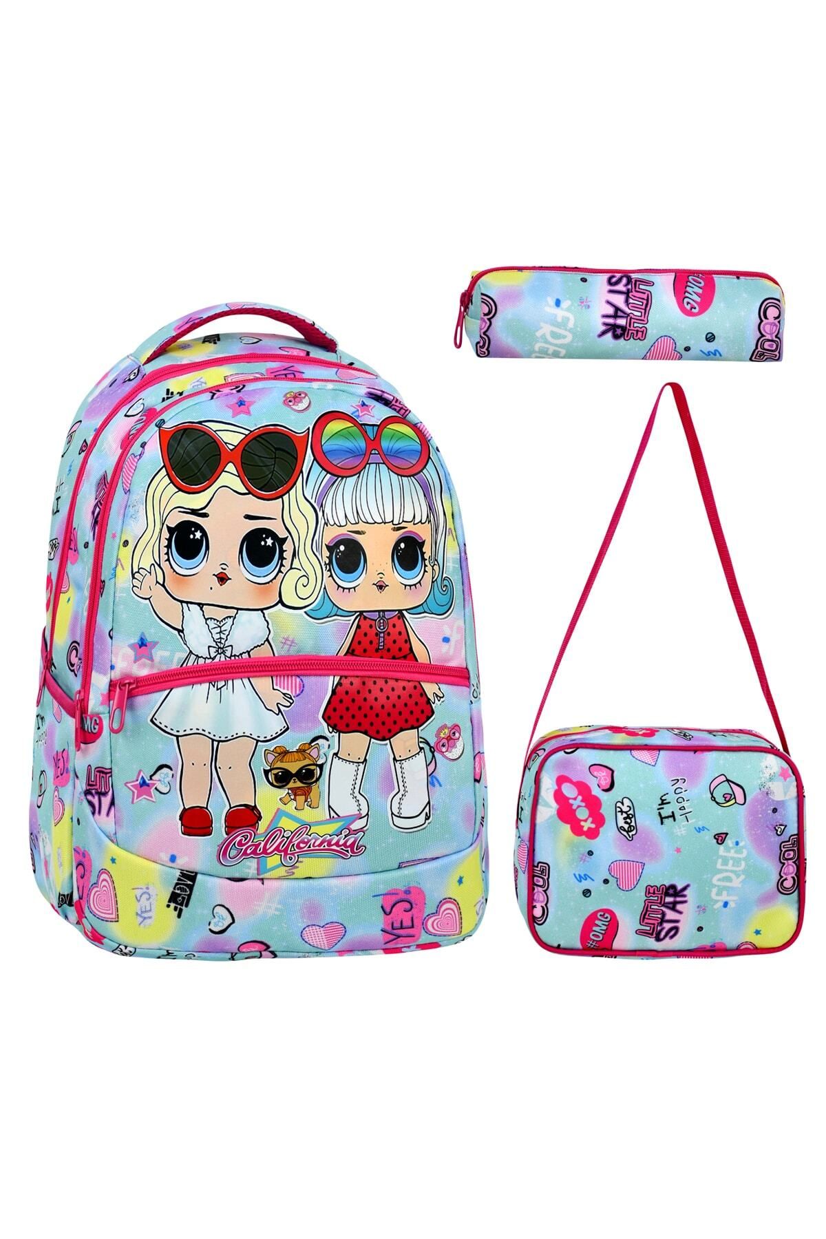 Little Jom Renkli Desenli Okul Çantası