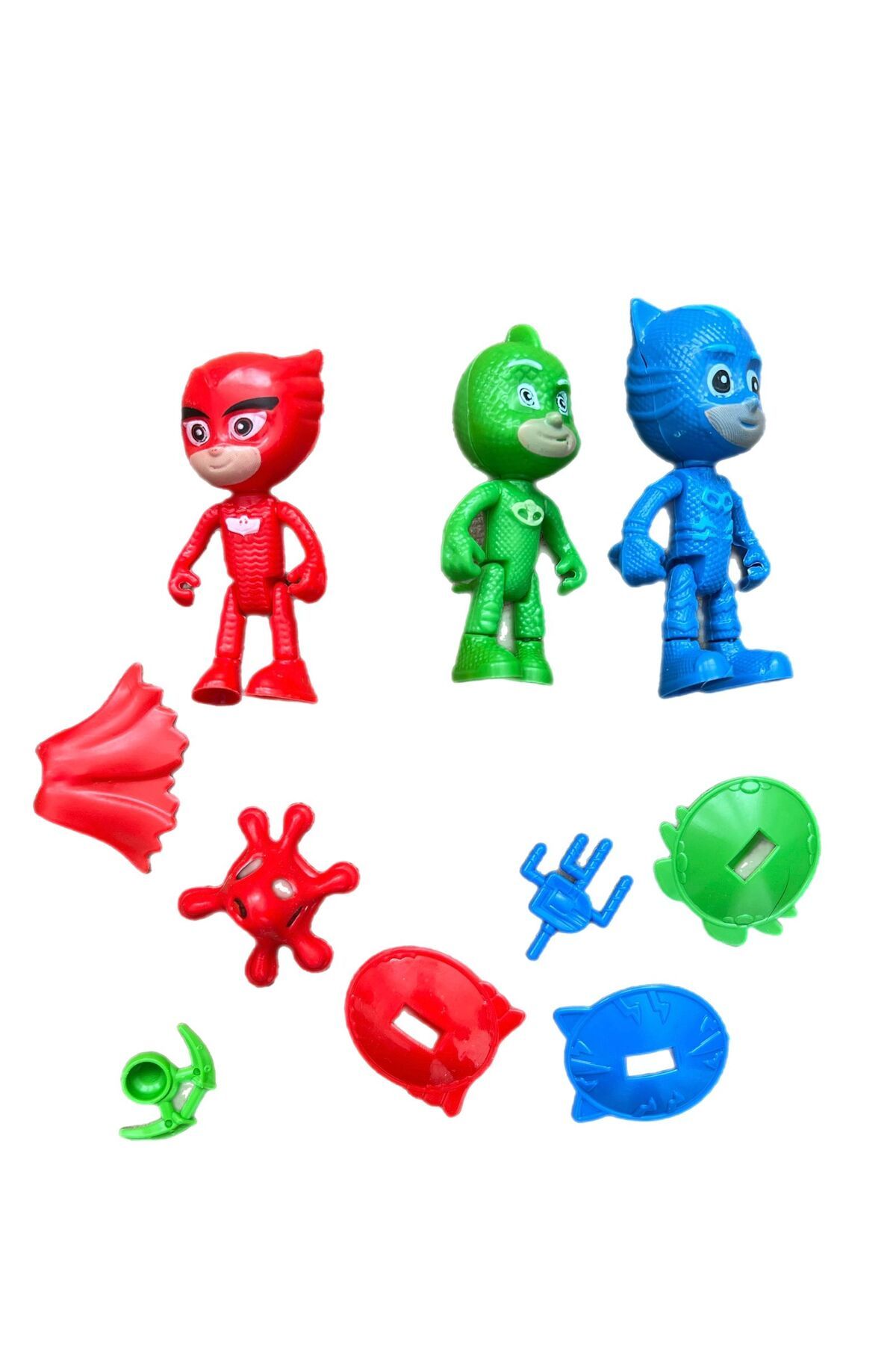 alpmodel 3 Lü Pjmasks Pj Maskeliler Aksesuarlı Figürlü Karakter Figür Set 9 Cm