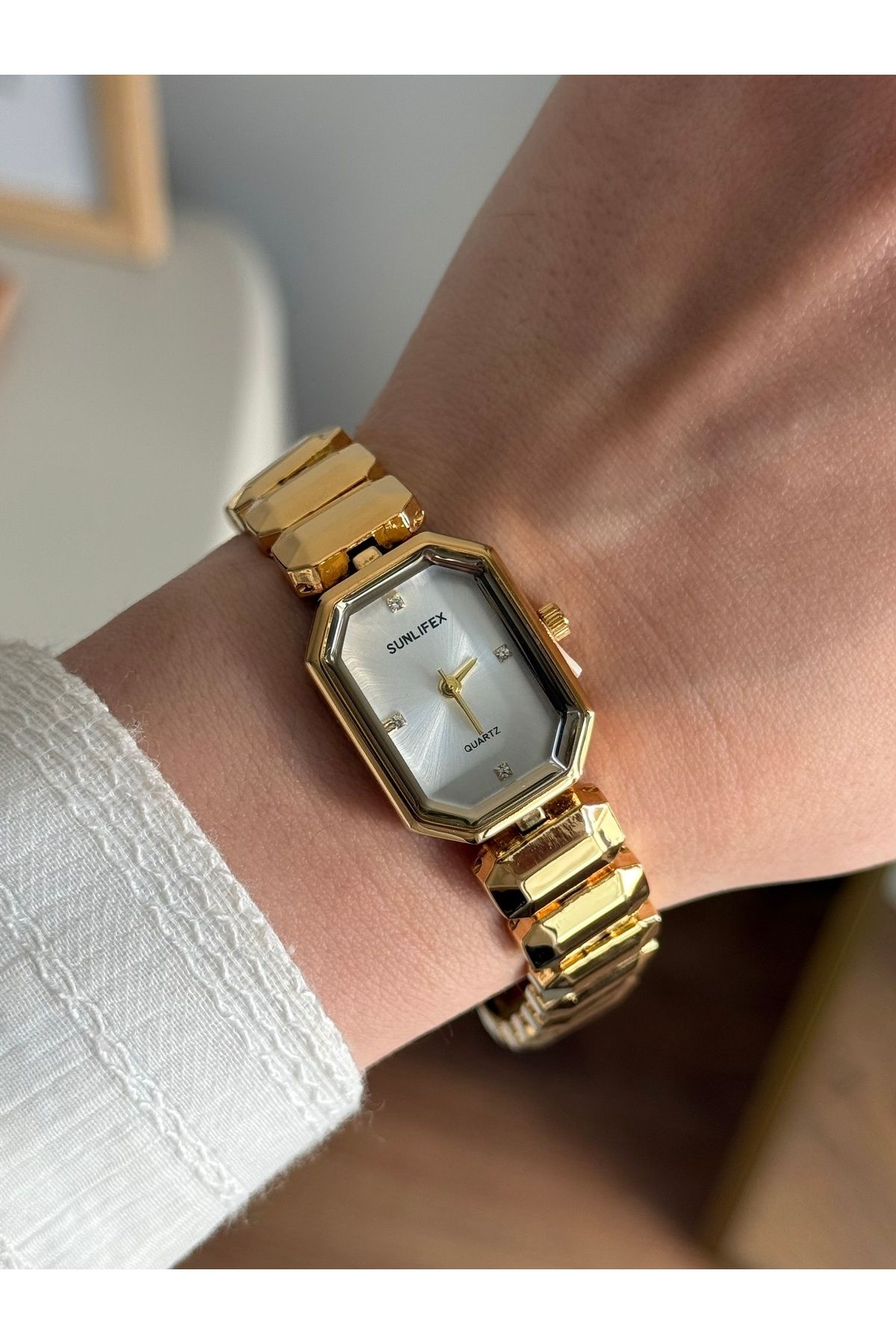 RoseandRoses Slyvie Orijinal Model Yeni Sezon Kadın Kol Saati Gold (Beyaz Kadran)