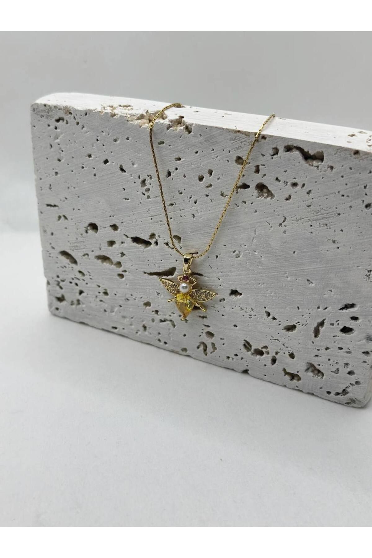 lysiaaccessory Çelik İnci Detaylı Arı Kolye