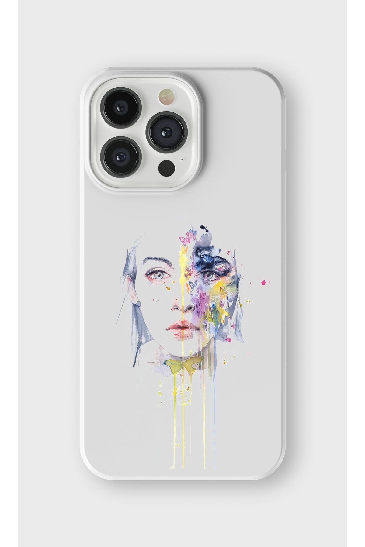 lelia iPhone 14 Pro Max Uyumlu Kadın Figürü Tasarımlı İçi Kadife Lansman Beyaz Silikon Kılıf