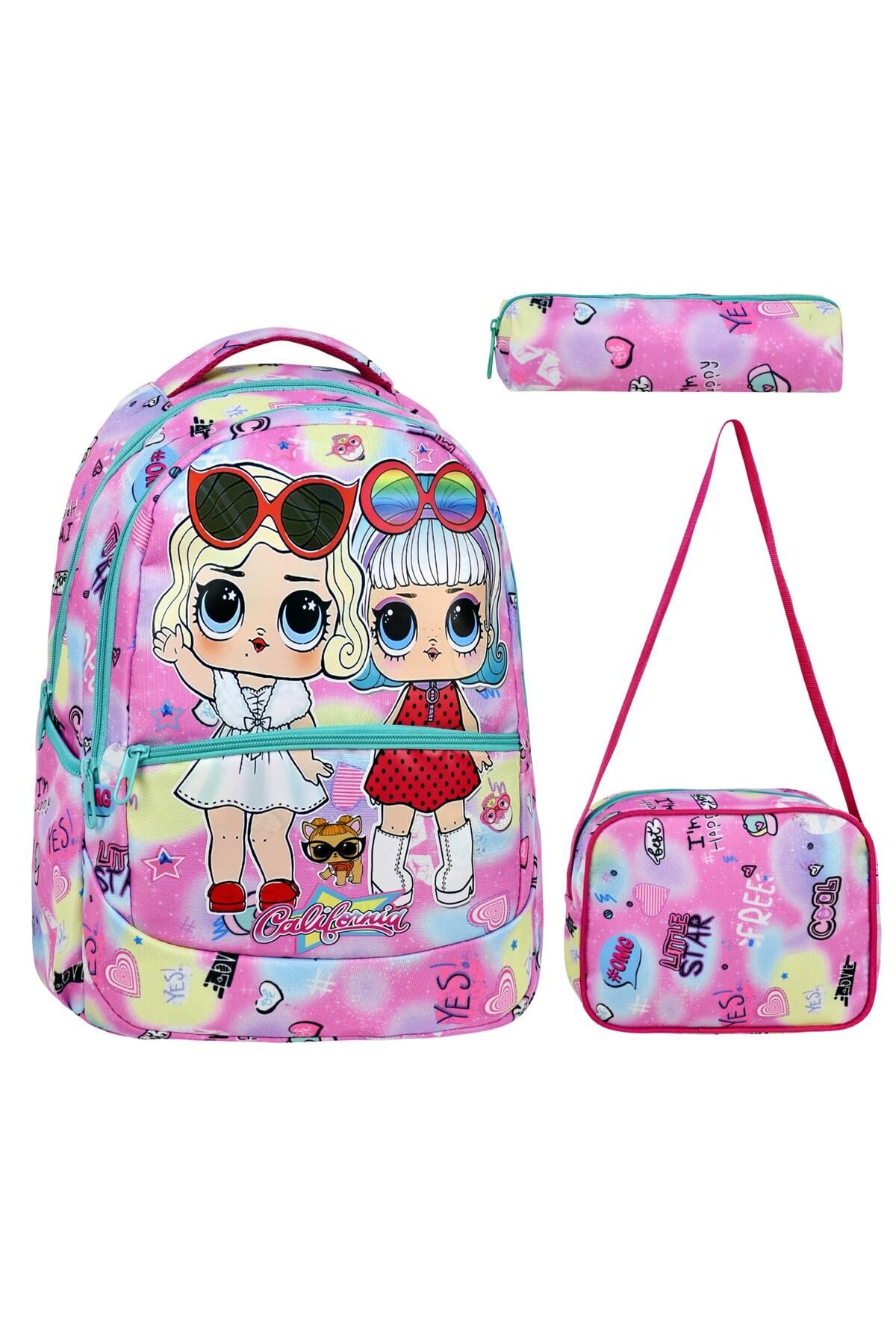 Little Jom Renkli Desenli Okul Çantası