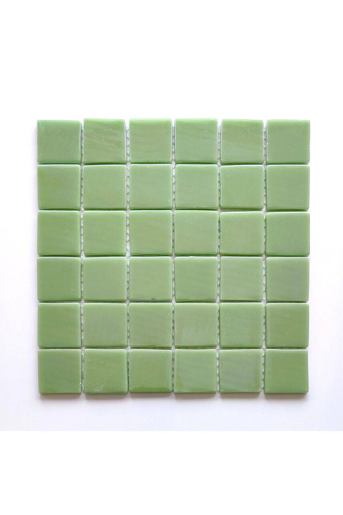 MozaiKristaL Tüm yüzeyler için 50x50mm. Mint Yeşili, 31,5x31,5cm. Fileli Cam Mozaik. ( 5 file karo=0,5m2 Fiyatı )