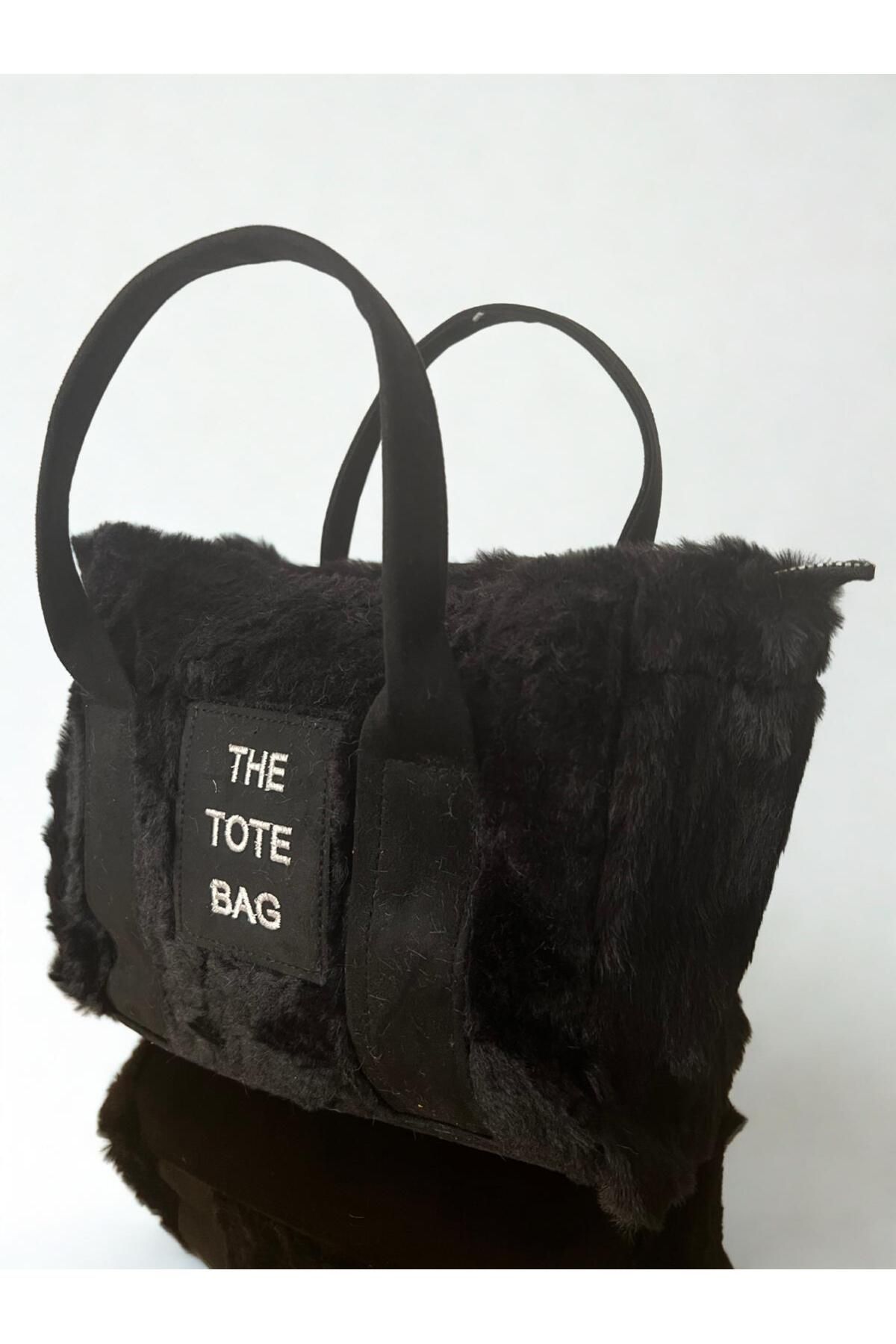 Viskosa VİSKOSA Peluş Doku Şıklığı: Kadife Detaylı The Tote Bag