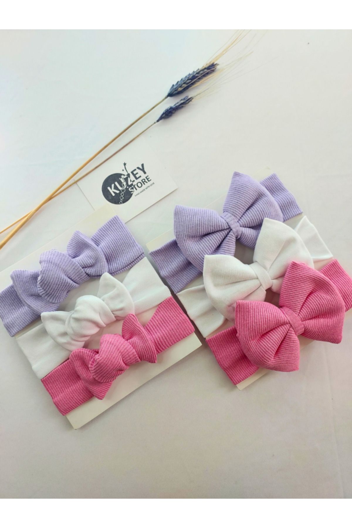 KUZEY STORE Kız Bebek 0-3 Yaş Uyumlu 6'lı Bandana Seti | Pamuklu ve Elastik