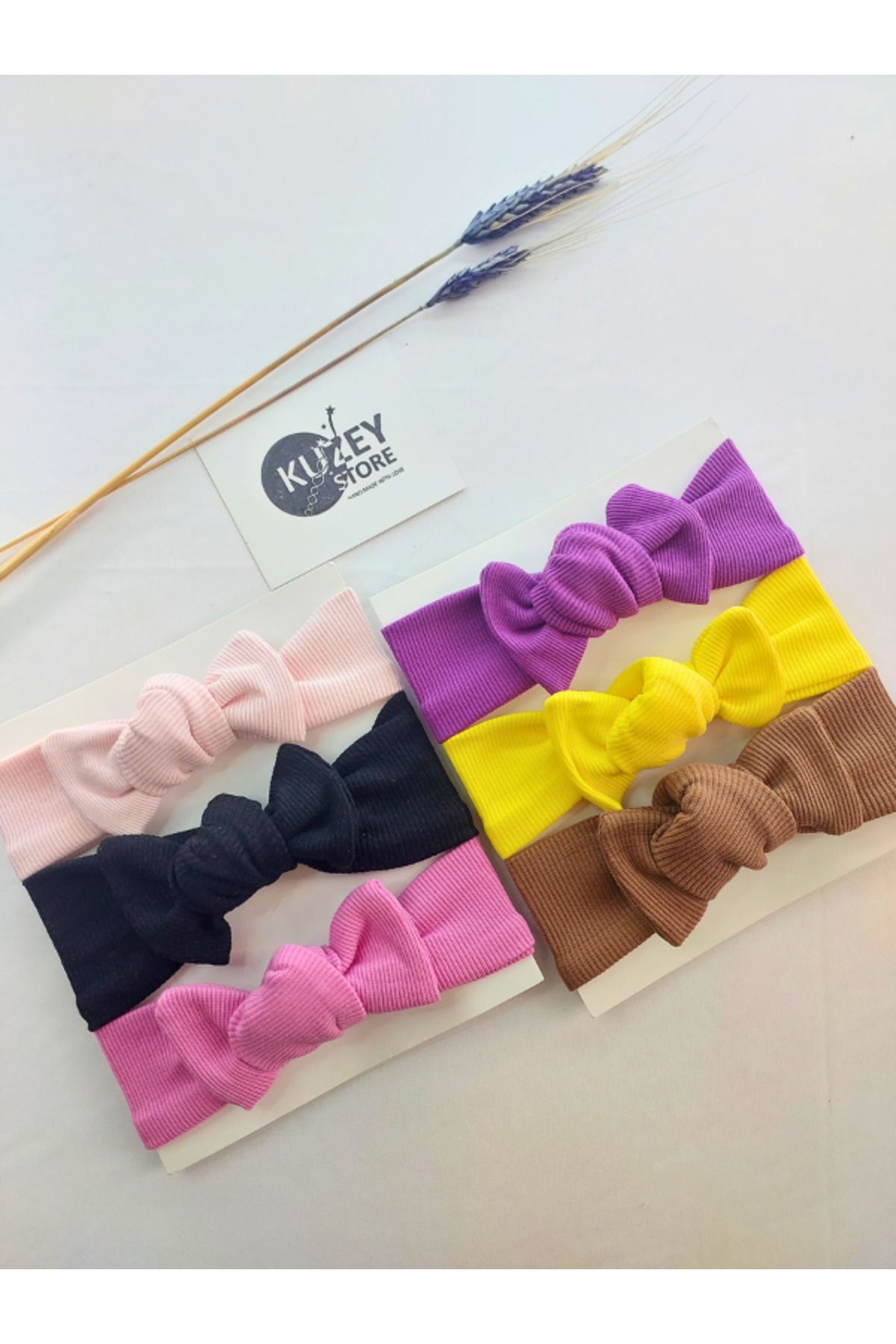KUZEY STORE Kız Bebek 0-3 Yaş Uyumlu 6'lı Bandana Seti | Pamuklu ve Elastik