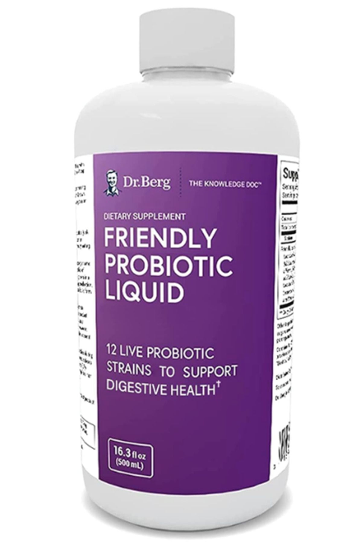 dr berg Dr. Berg's Friendly Probiotic Liquid Supplement Drink Mix w/ 12 Live Probiotics Strains.500ML 32 Se