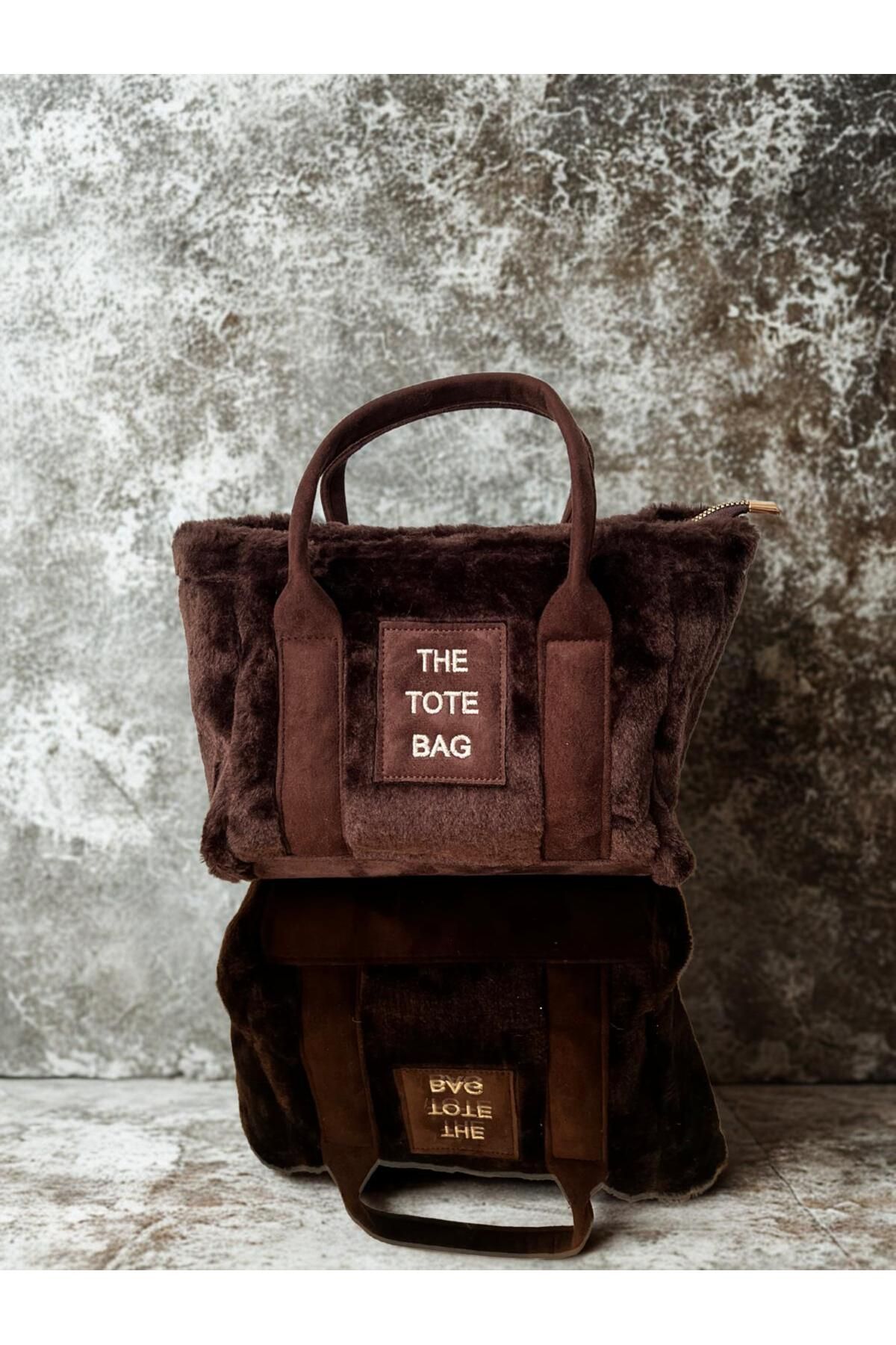 Viskosa VİSKOSA Peluş Doku Şıklığı: Kadife Detaylı The Tote Bag