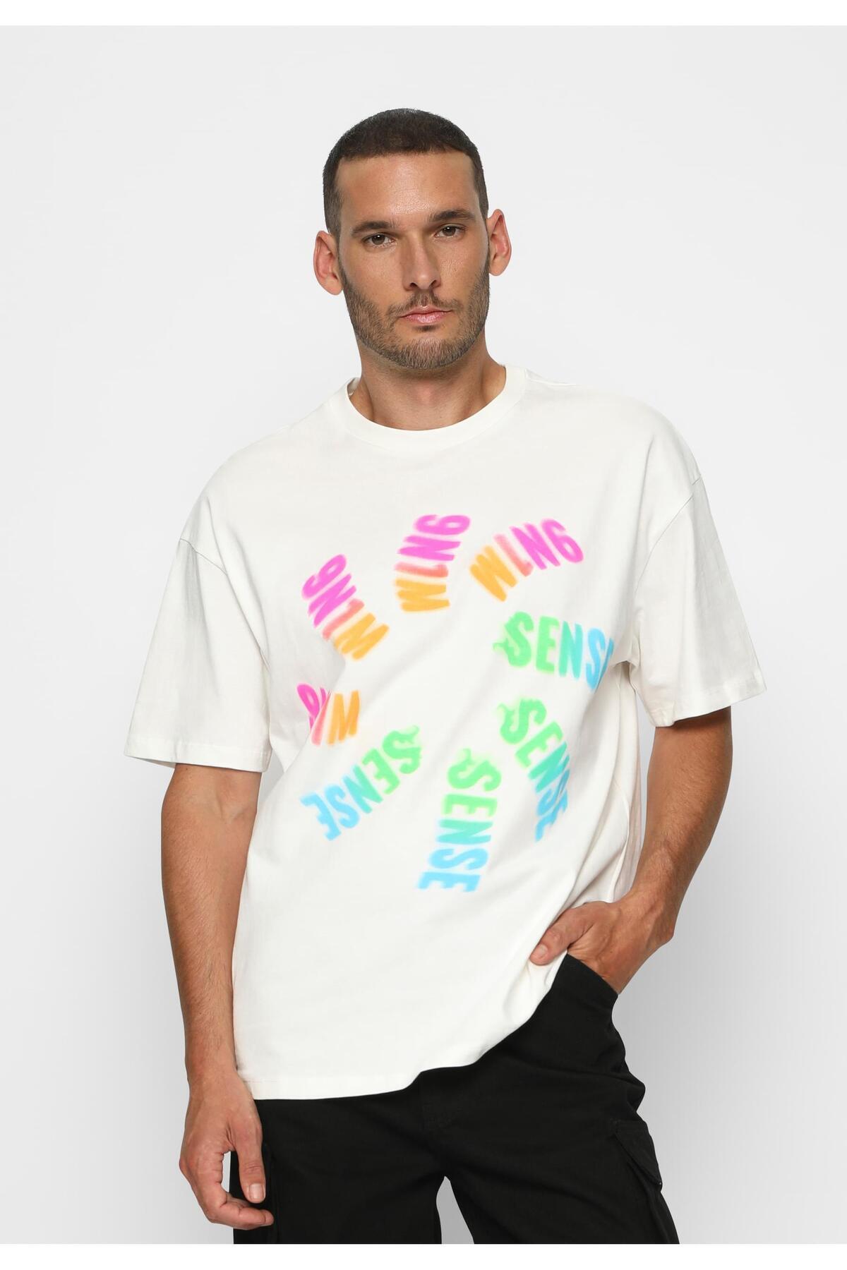 9N1M SENSE-Herren Rainbow Logo T-Shirt 3