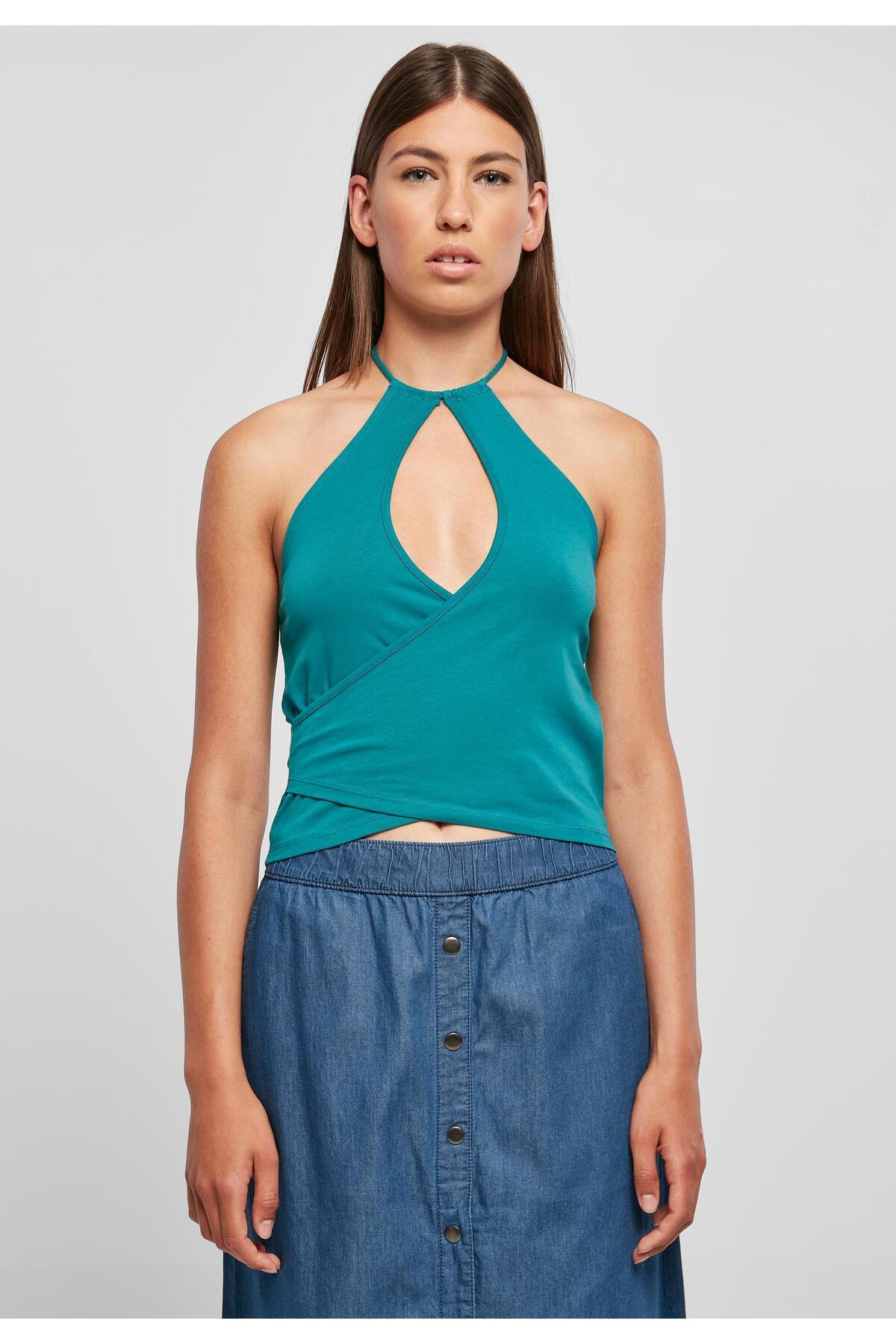 Urban Classics-Damen Ladies Short Wraped Neckholder Top 8