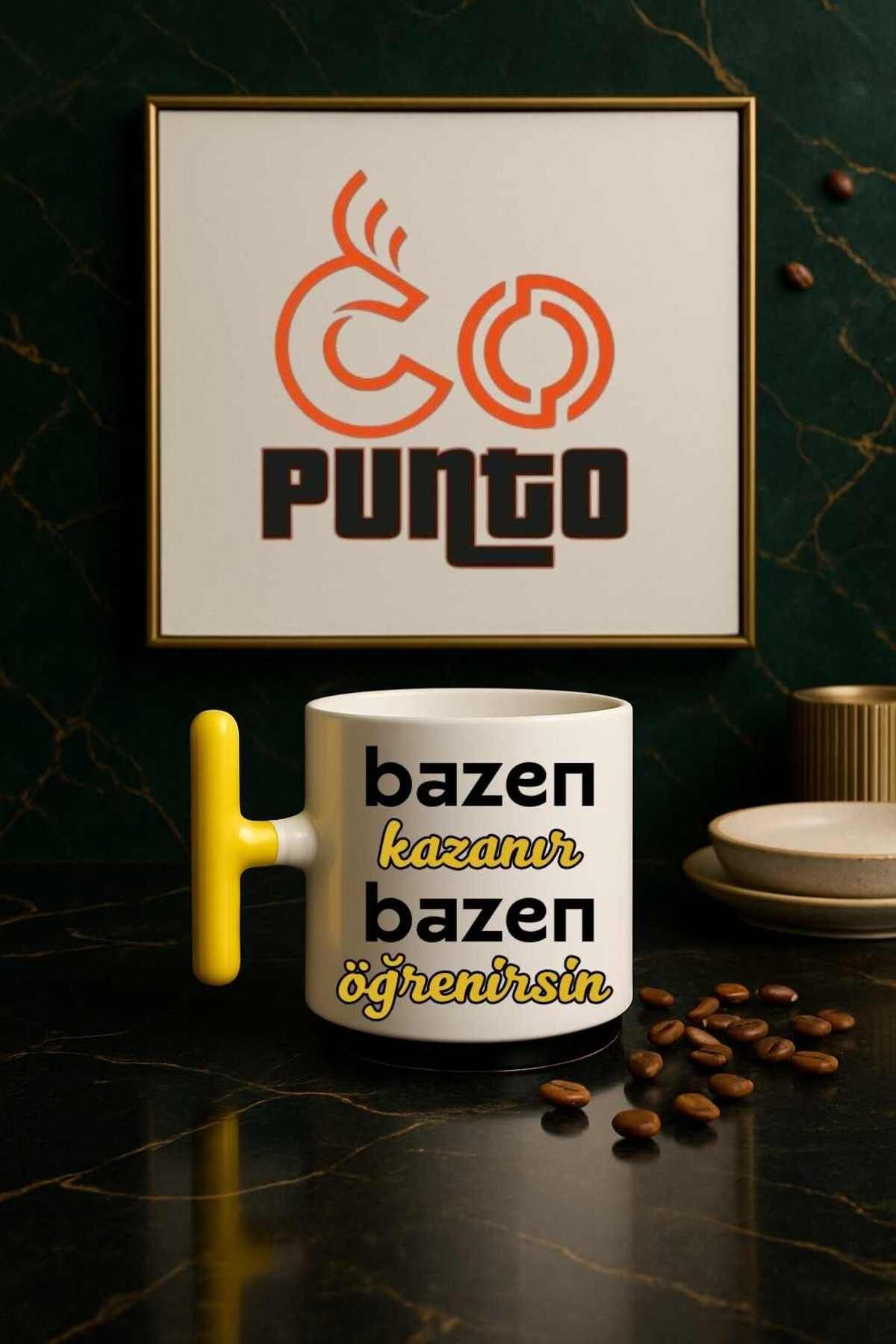 copunto Motivasyon Sözlü 150 ml T Kupa | "Bazen Kazanır Bazen Öğrenirsin" Yazılı Hediye Kupa