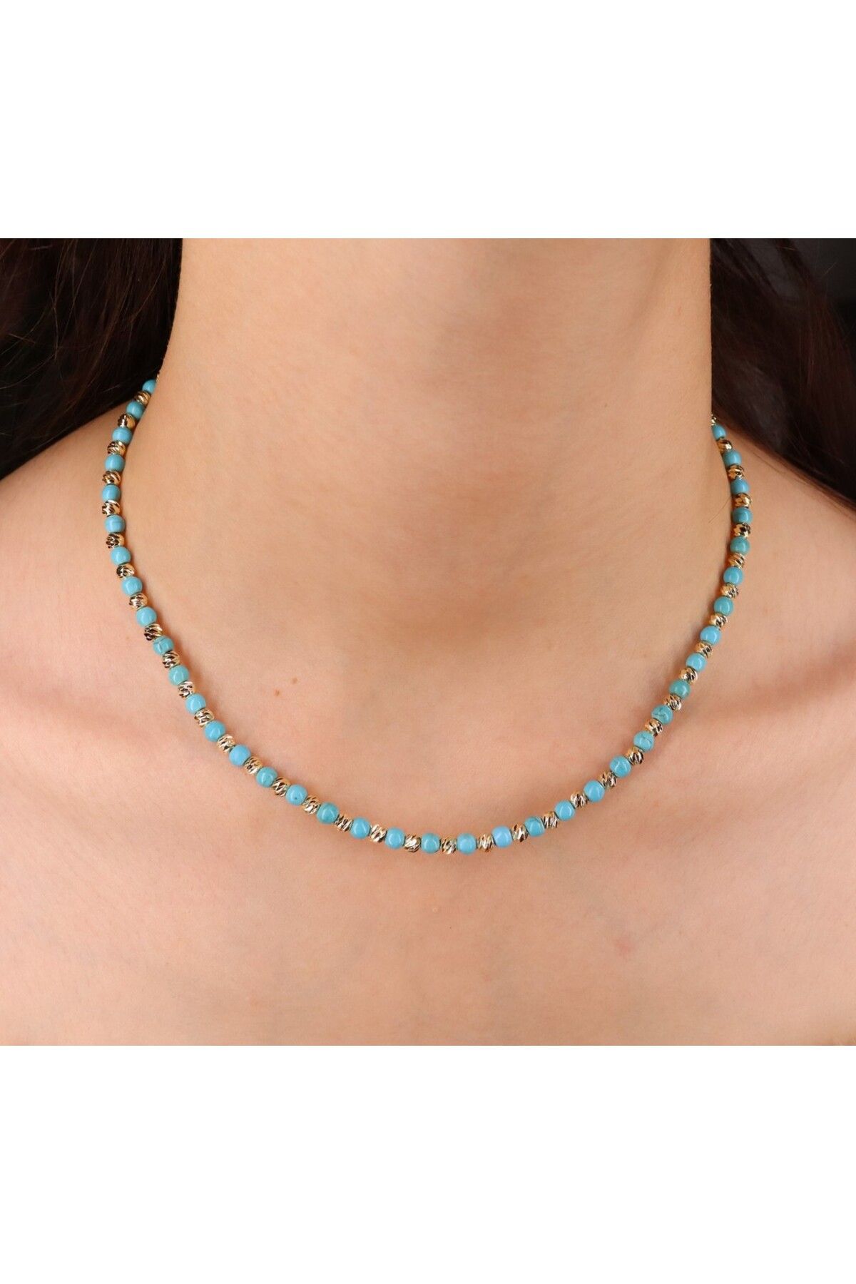mercanjewelry Dorikalı Turkuaz Boncuk Kolye