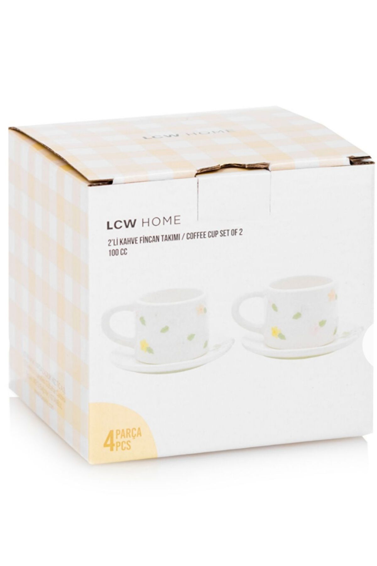 LC Waikiki-Mixed Flower Patterned Ceramic Coffee Cup Set for 2 Persons 90 ml (P&M) 3