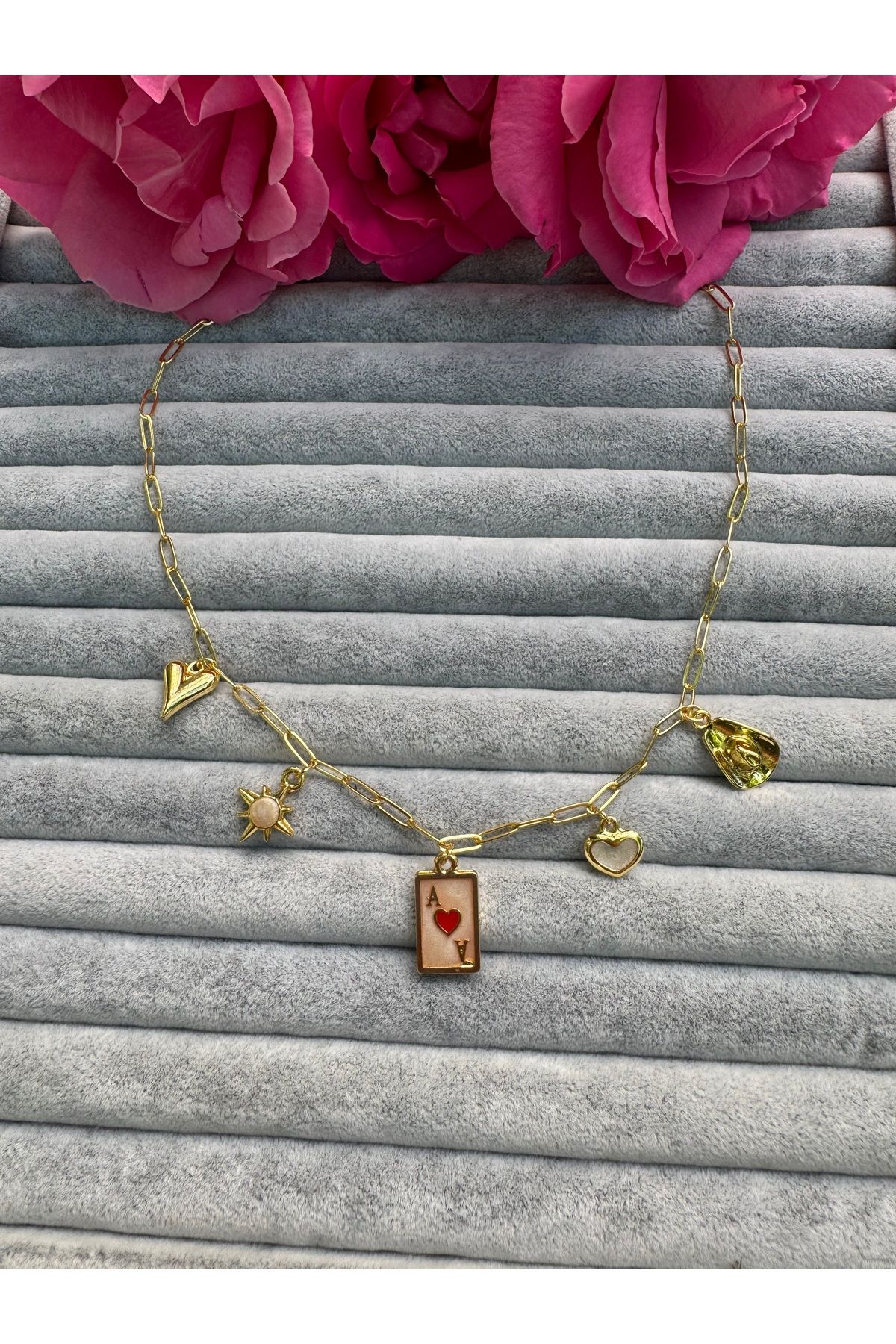 Gleemy accesories Çelik ataç oval ile tasarlanmış popüler charm kolye