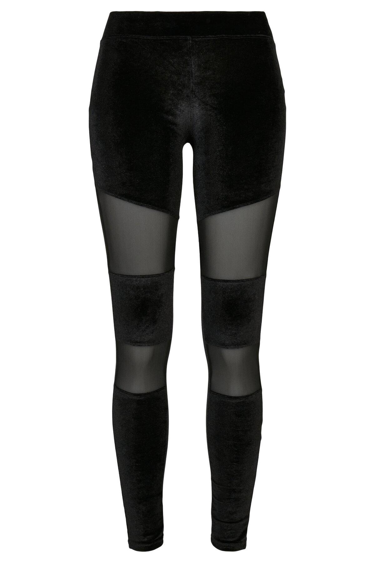 Urban Classics-Damen Ladies Velvet Tech Mesh Leggings 1