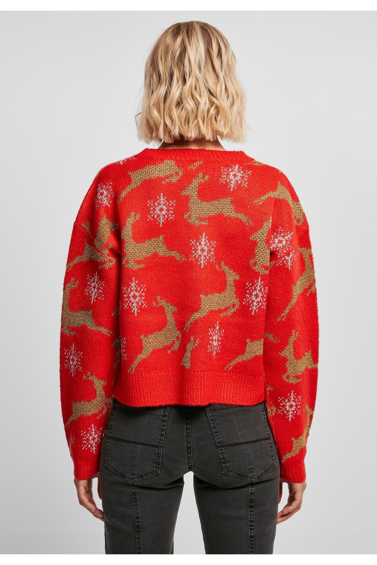 Urban Classics-Damen Ladies Short Oversized Christmas Cardigan 7