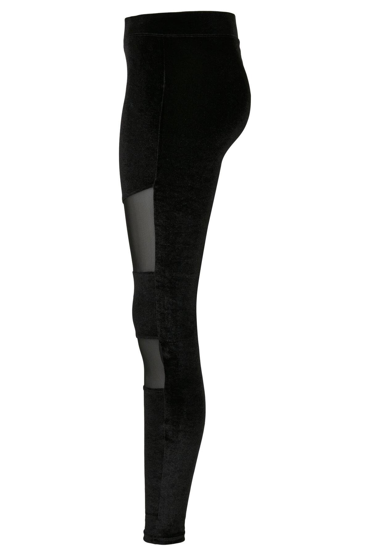 Urban Classics-Damen Ladies Velvet Tech Mesh Leggings 4