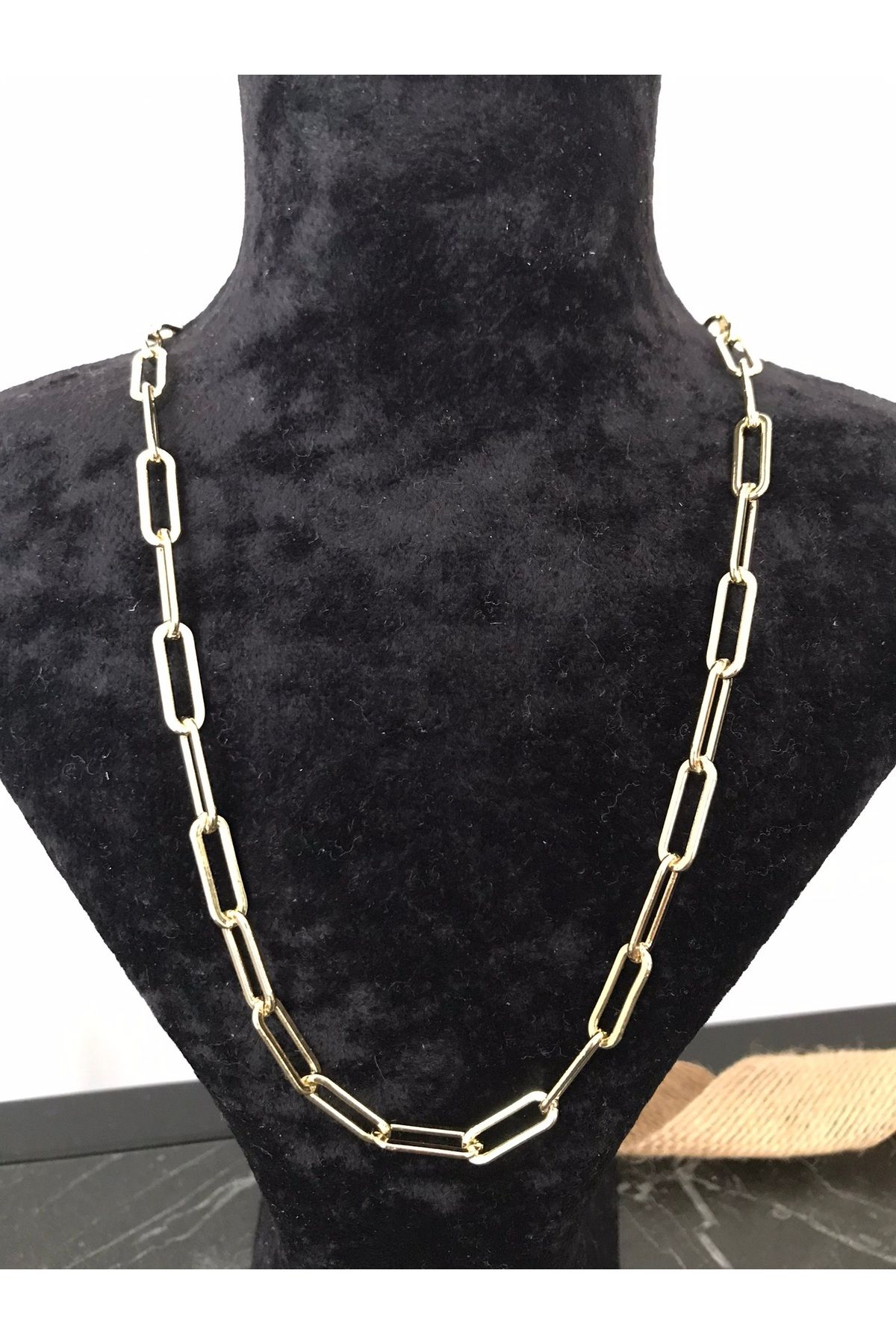 shop PASLANMAZ ÇELİK FİGARO MODEL KISA PARLAK GOLD KOLYE KARARMAZ