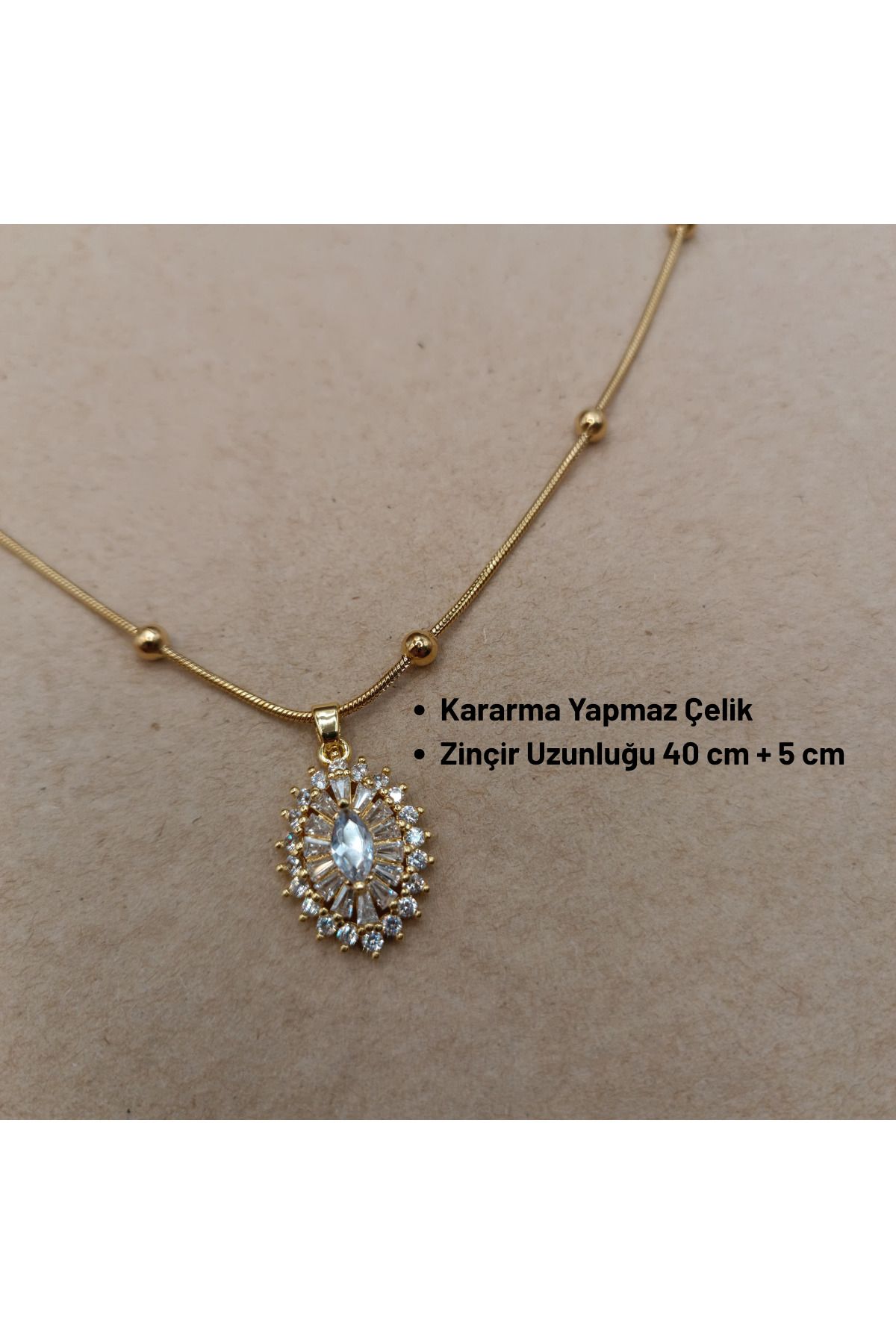 hazemy Göz Alıcı Işıltısıyla Dorika Zincirli Zirkon Taşlı Kolye