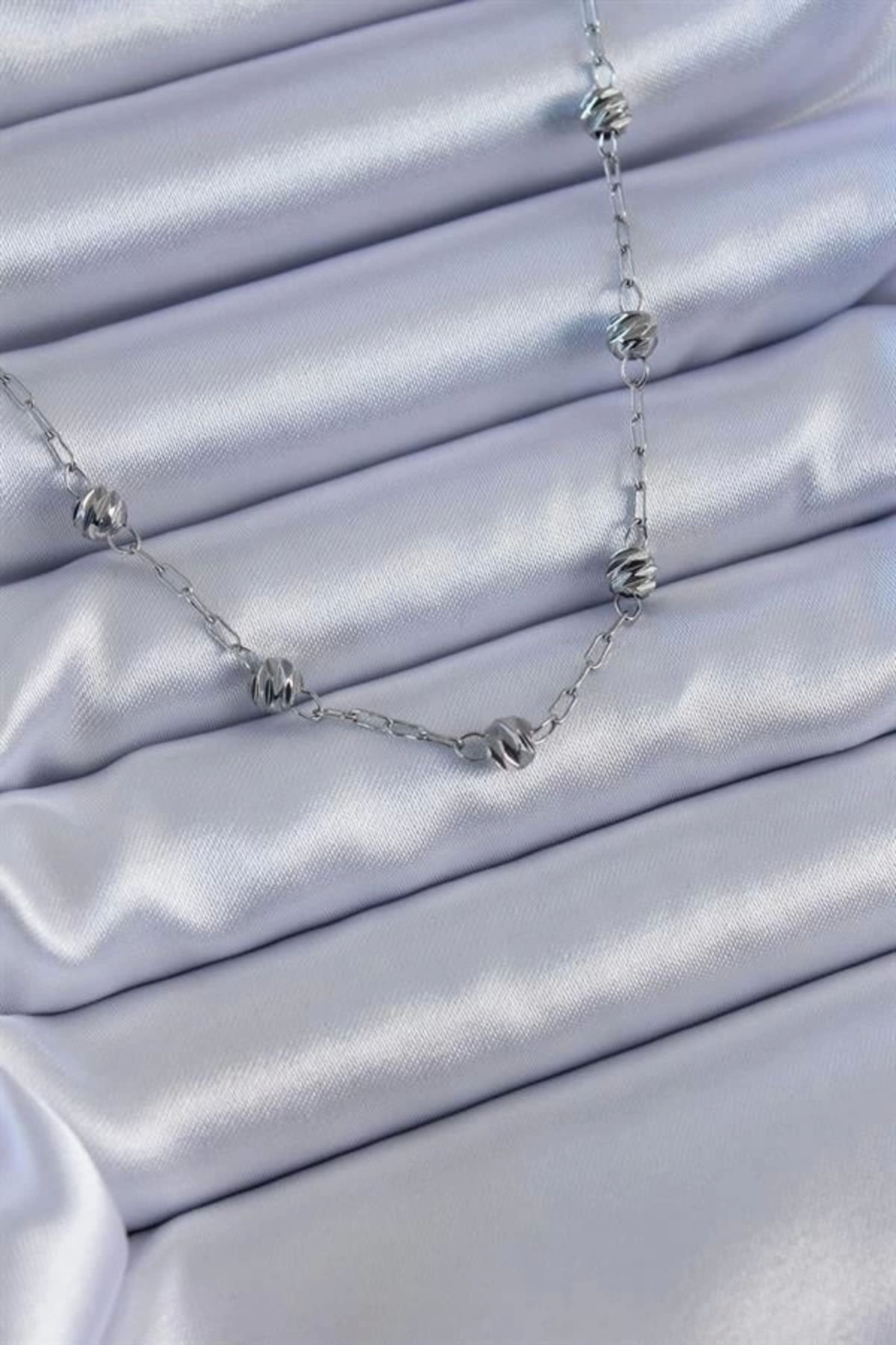 Lale Moda 316L Çelik Gümüş Renk Kadın Kolye